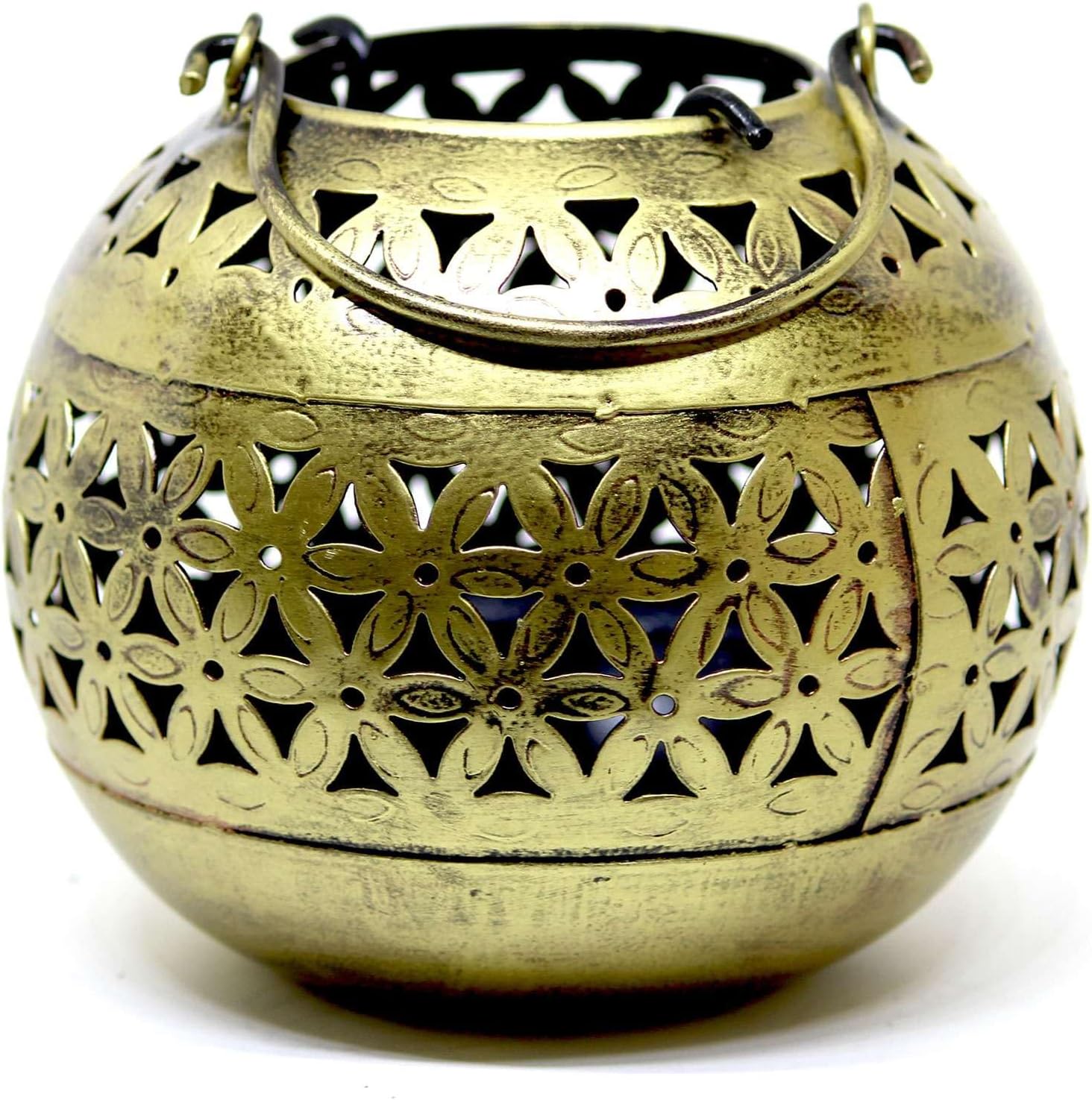 ZainArtistry Decorative Brass Bowls with Floral Design Candle Holder
