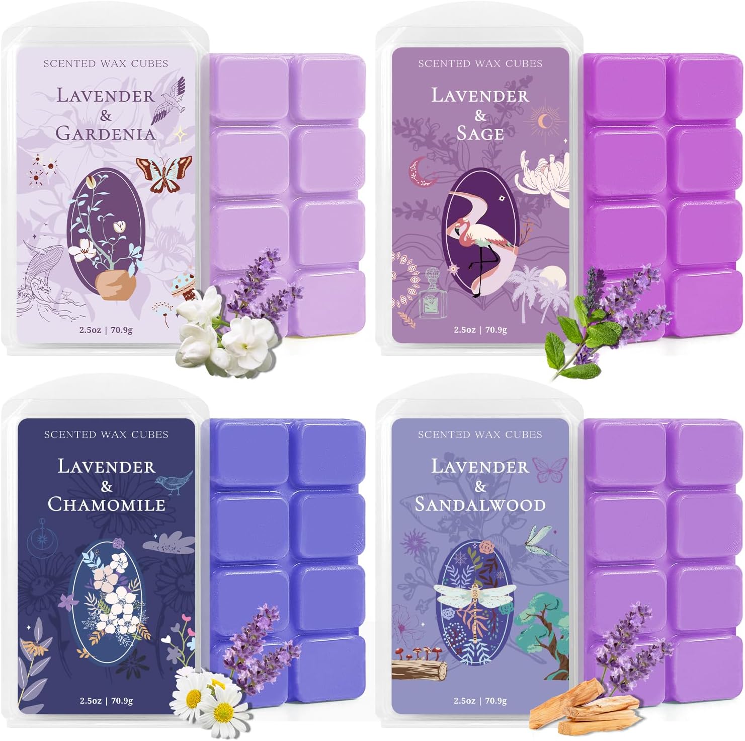 SCENTORINI Wax Melts 4-Pack Lavender Scent for Sleep