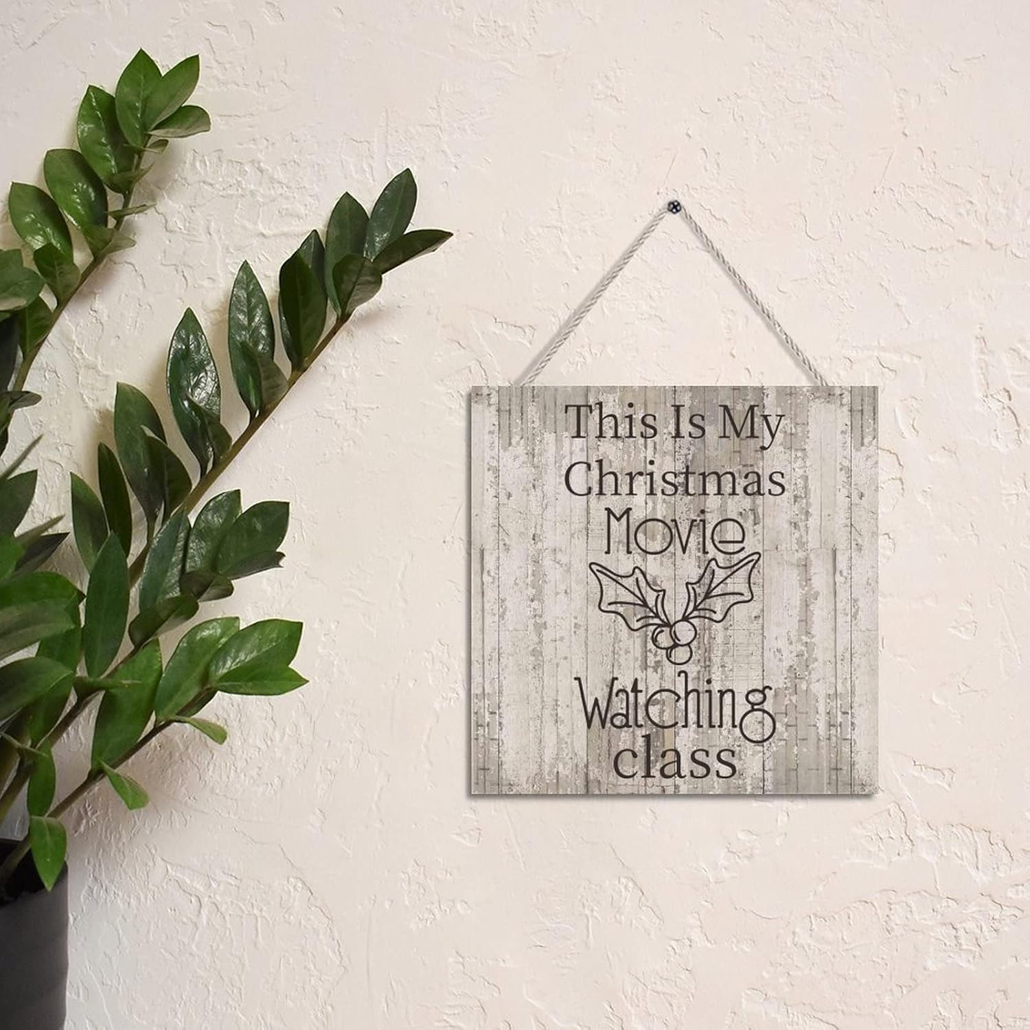 Vrurinss Christmas Movie Watching Wood Plaque Sign Wall Decor