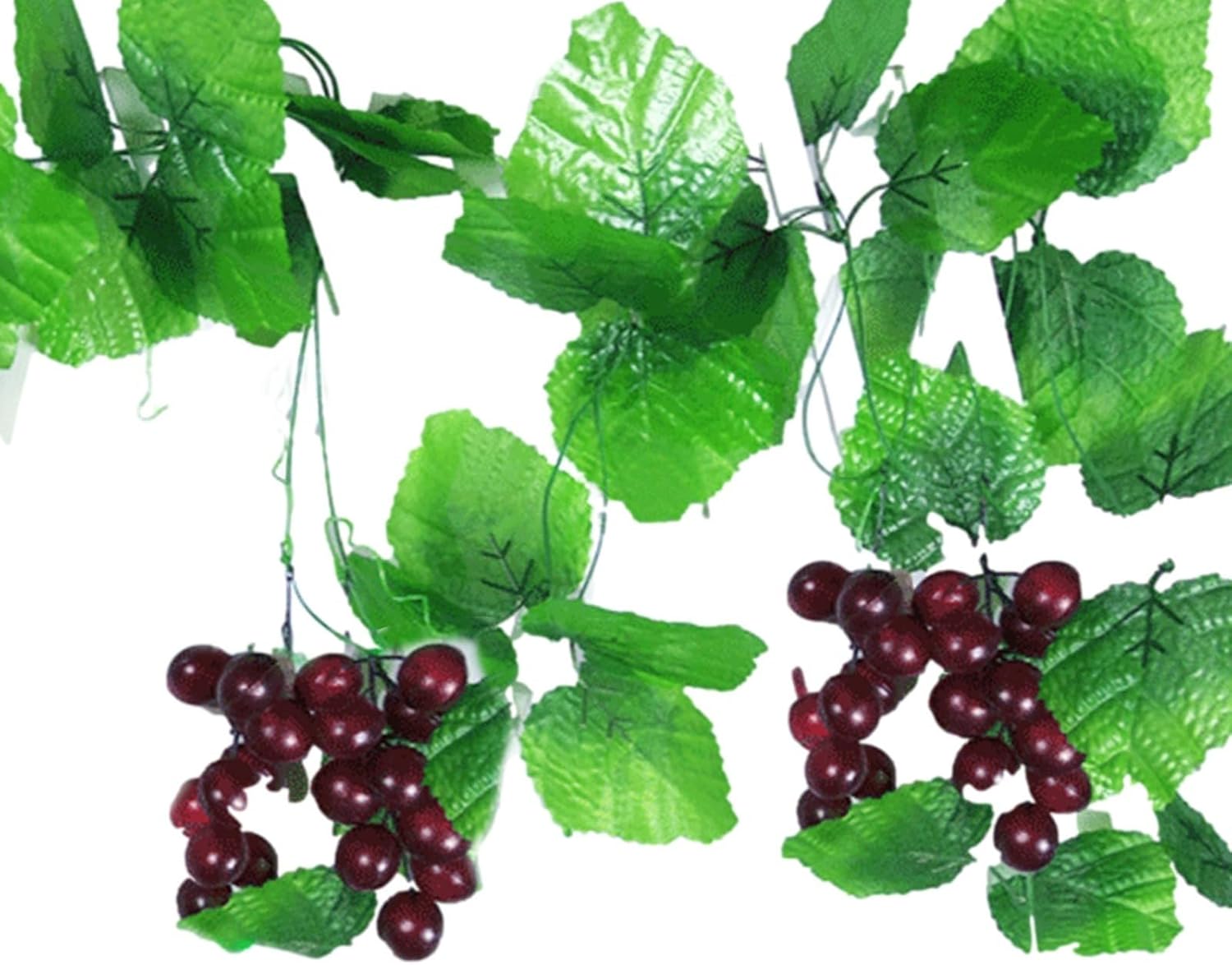 Lifelike Plastic Grape Vine with Leaves 4 Pieces 92 Meters