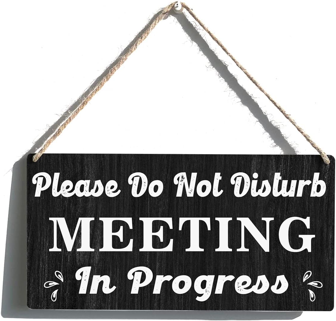 Qious Meeting Sign Farmhouse Please Do Not Disturb Wooden Hanging Plaque 12x6 Inches