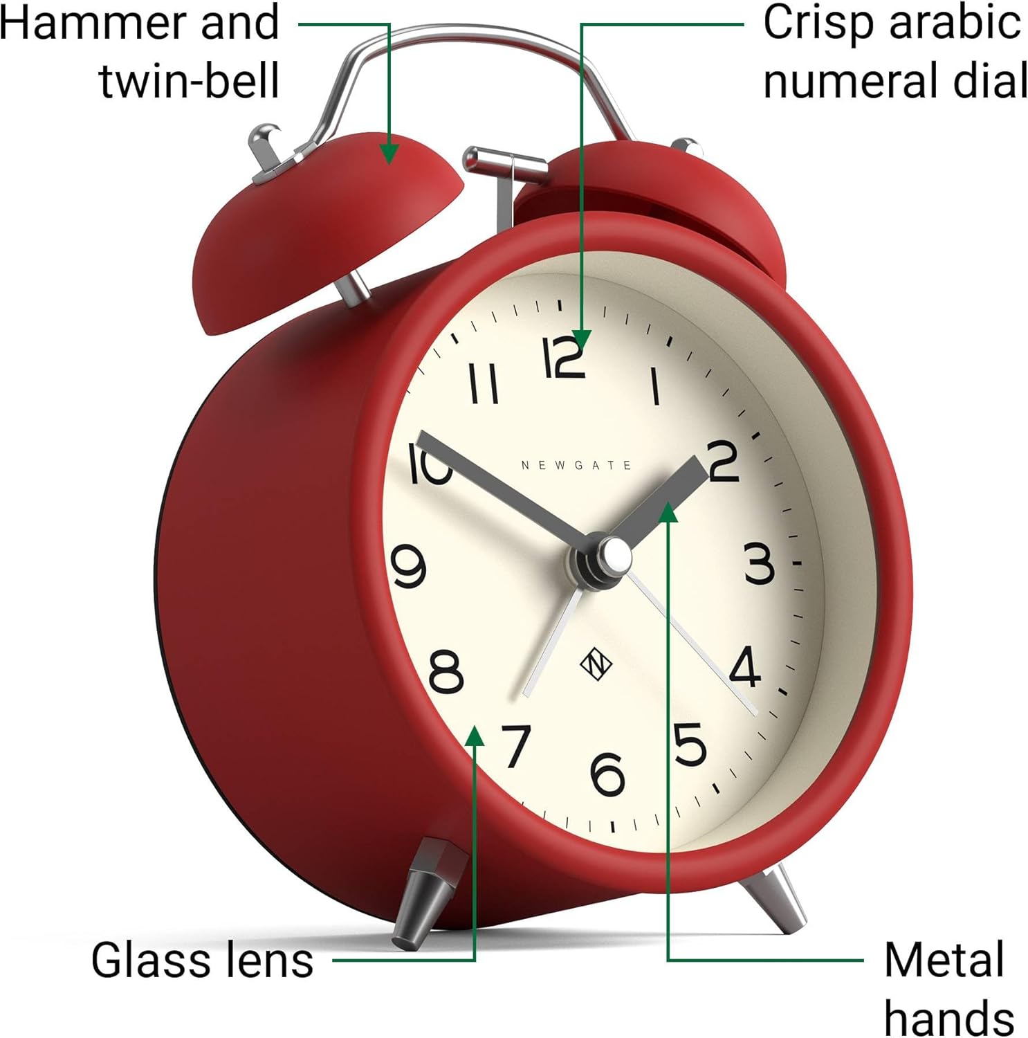 NEWGATE Charlie Bell Echo Alarm Clock Red