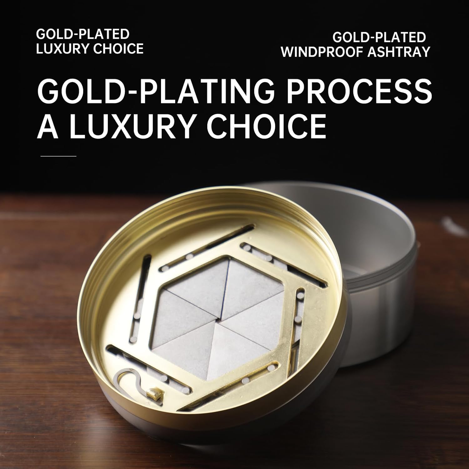 Premium Gold Plated Stainless Steel Cigar Ashtray
