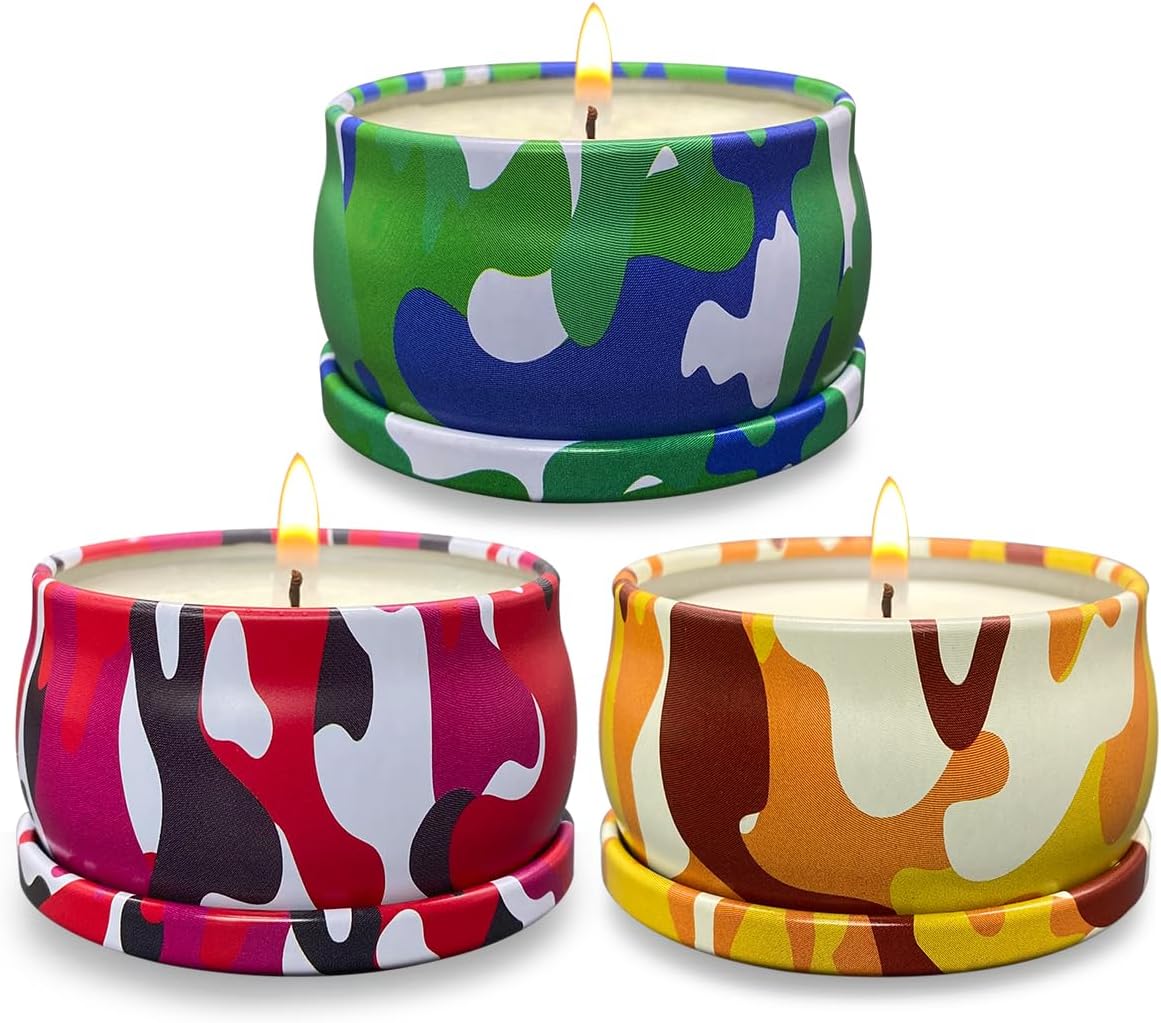3 Pack Strong Citronella Candles for Outdoor Use