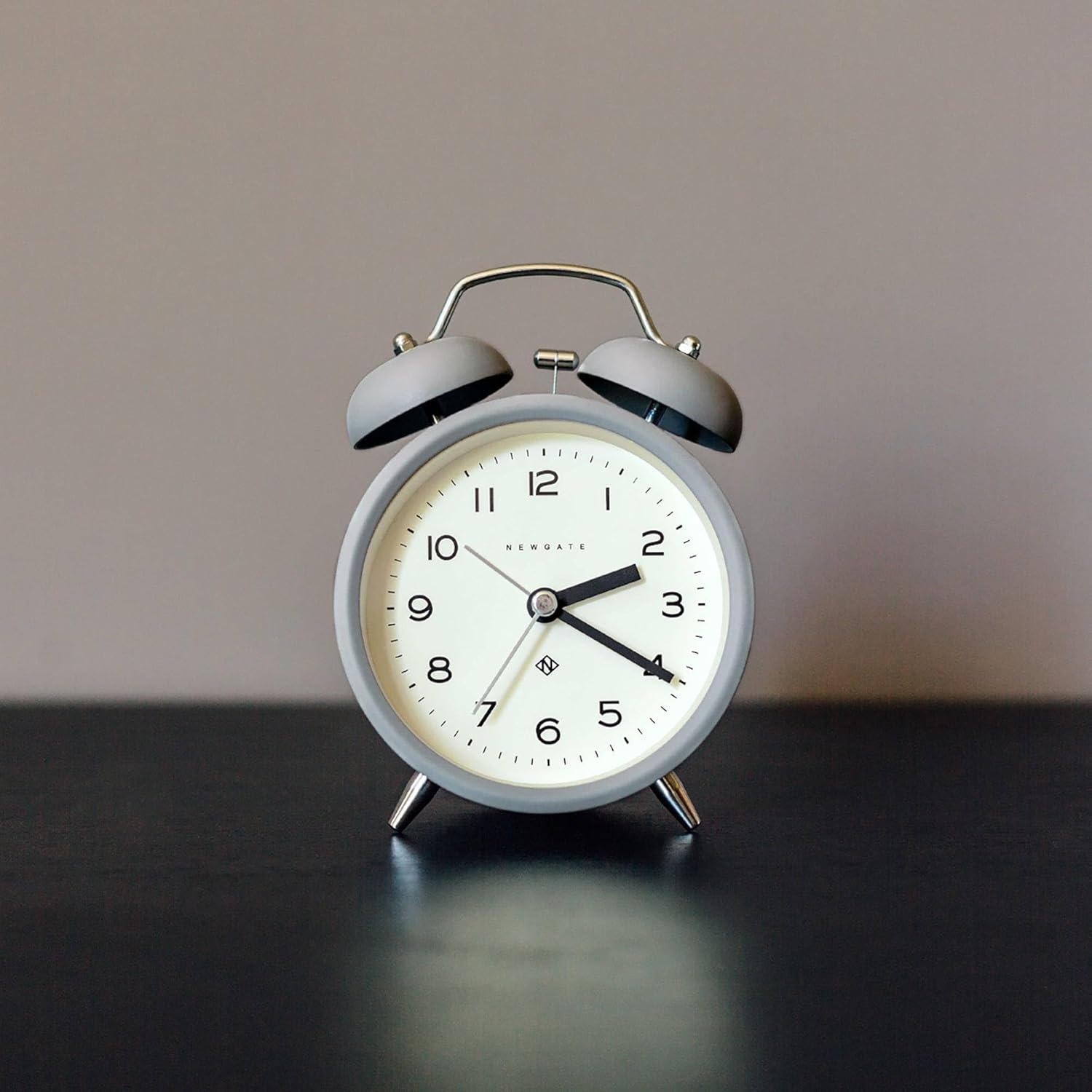 NEWGATE Charlie Bell Echo Alarm Clock Modern Retro Design Grey