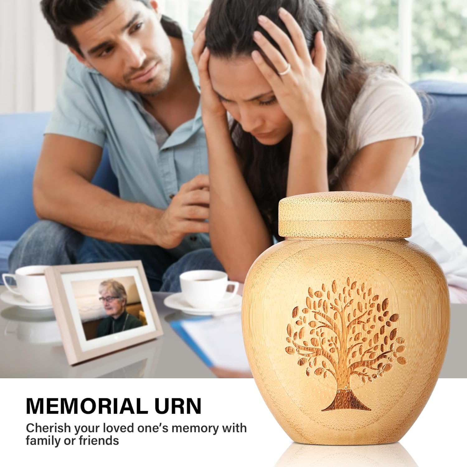 HOOMTREE Small Urns for Human Ashes Keepsake Set of 1