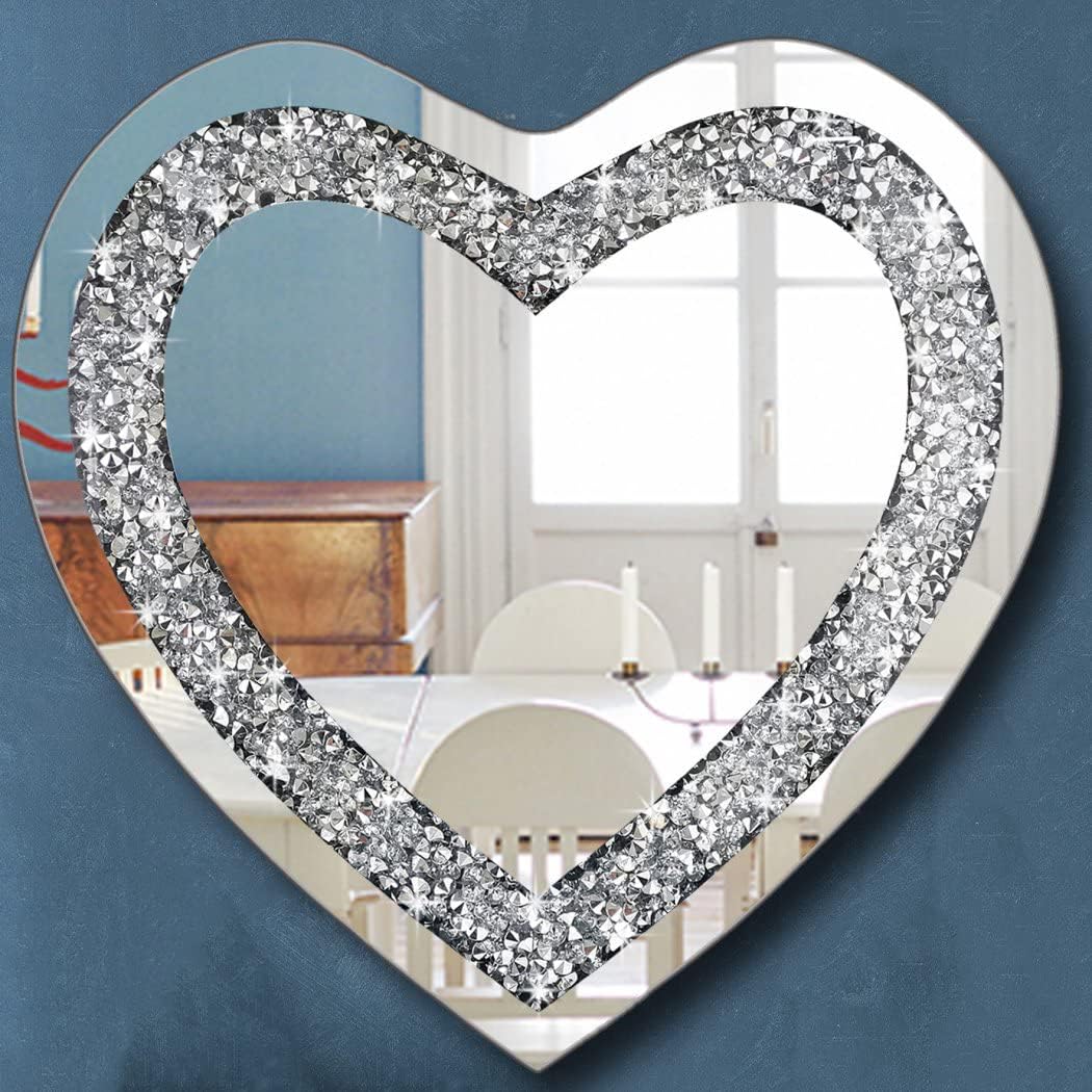 DMDFIRST Diamond Heart Shaped Wall Mirror 20x20 Inch
