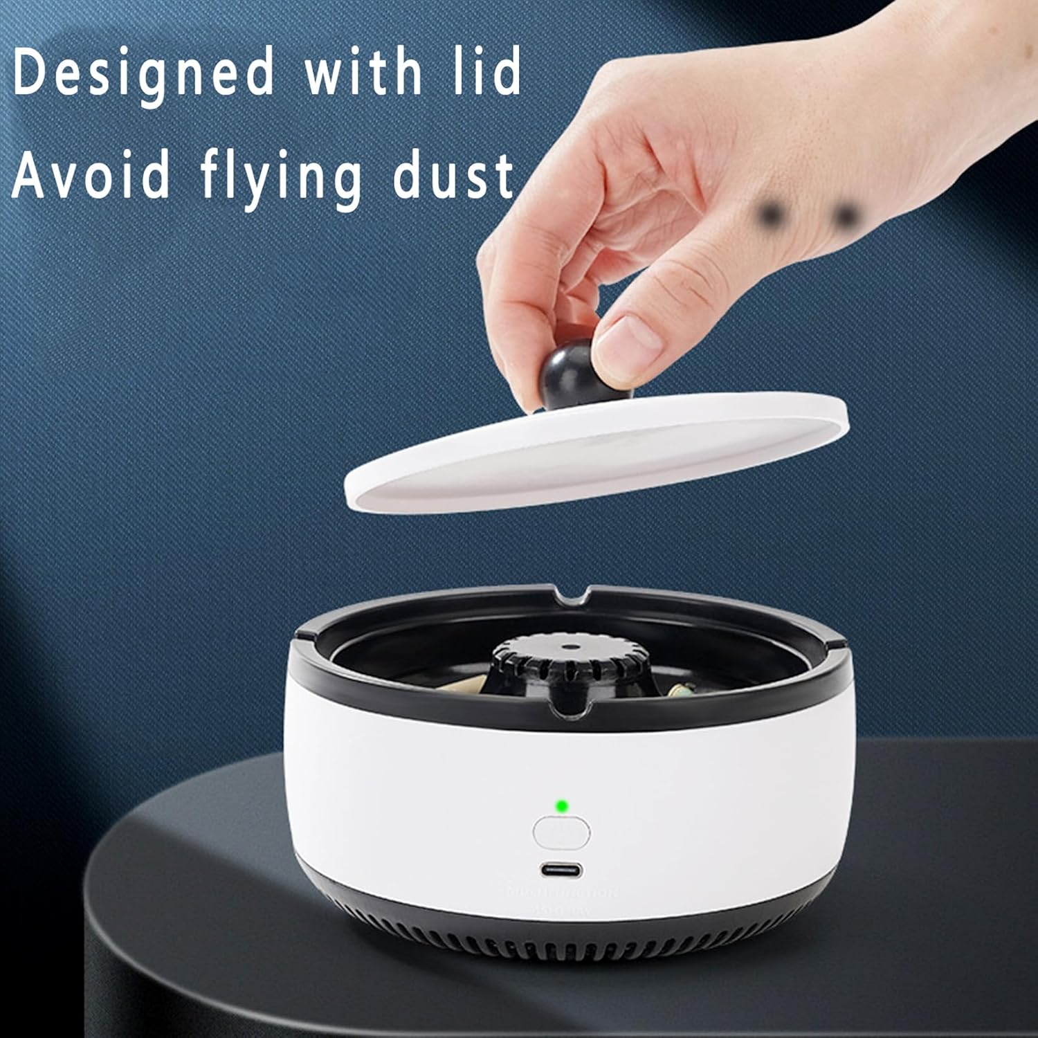 2 in 1 Air Purifier Ashtray - White