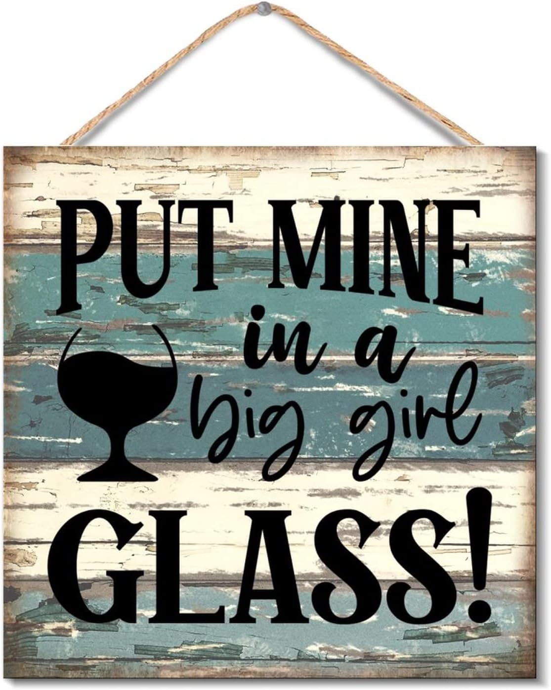 Big Girl Glass Hanging Wooden Sign Rustic Farmhouse Decor
