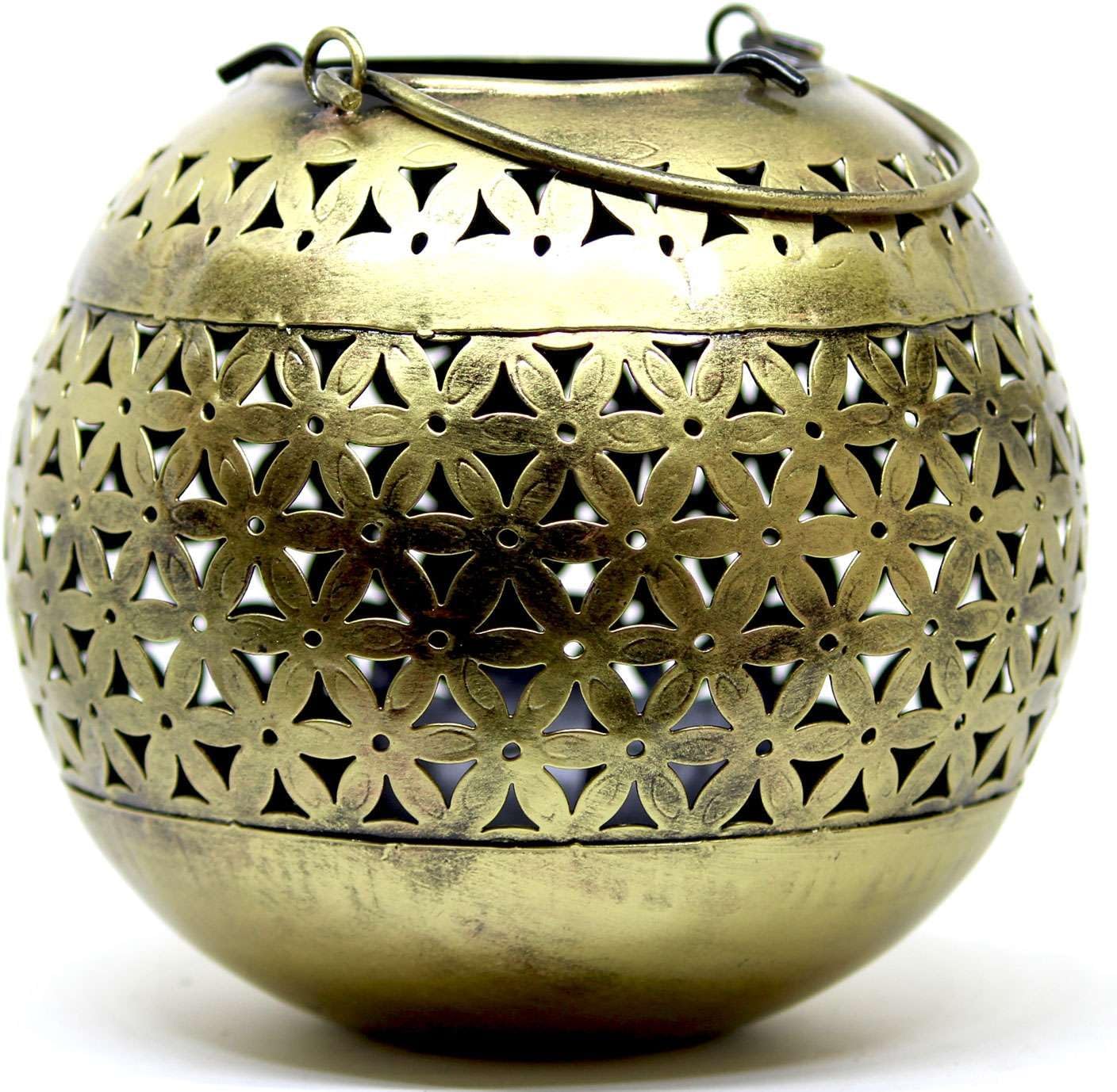 ZainArtistry Decorative Brass Bowls with Floral Design Candle Holder
