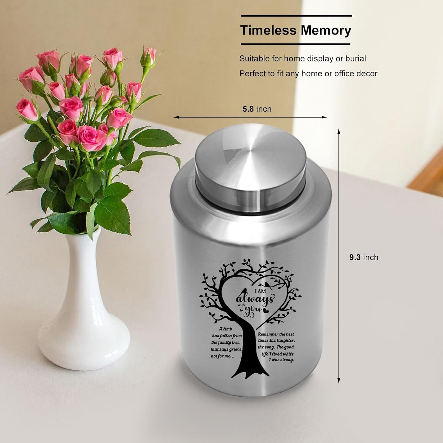 WAVITA Cremation Urn for Human Ashes 220 lbs Decorative