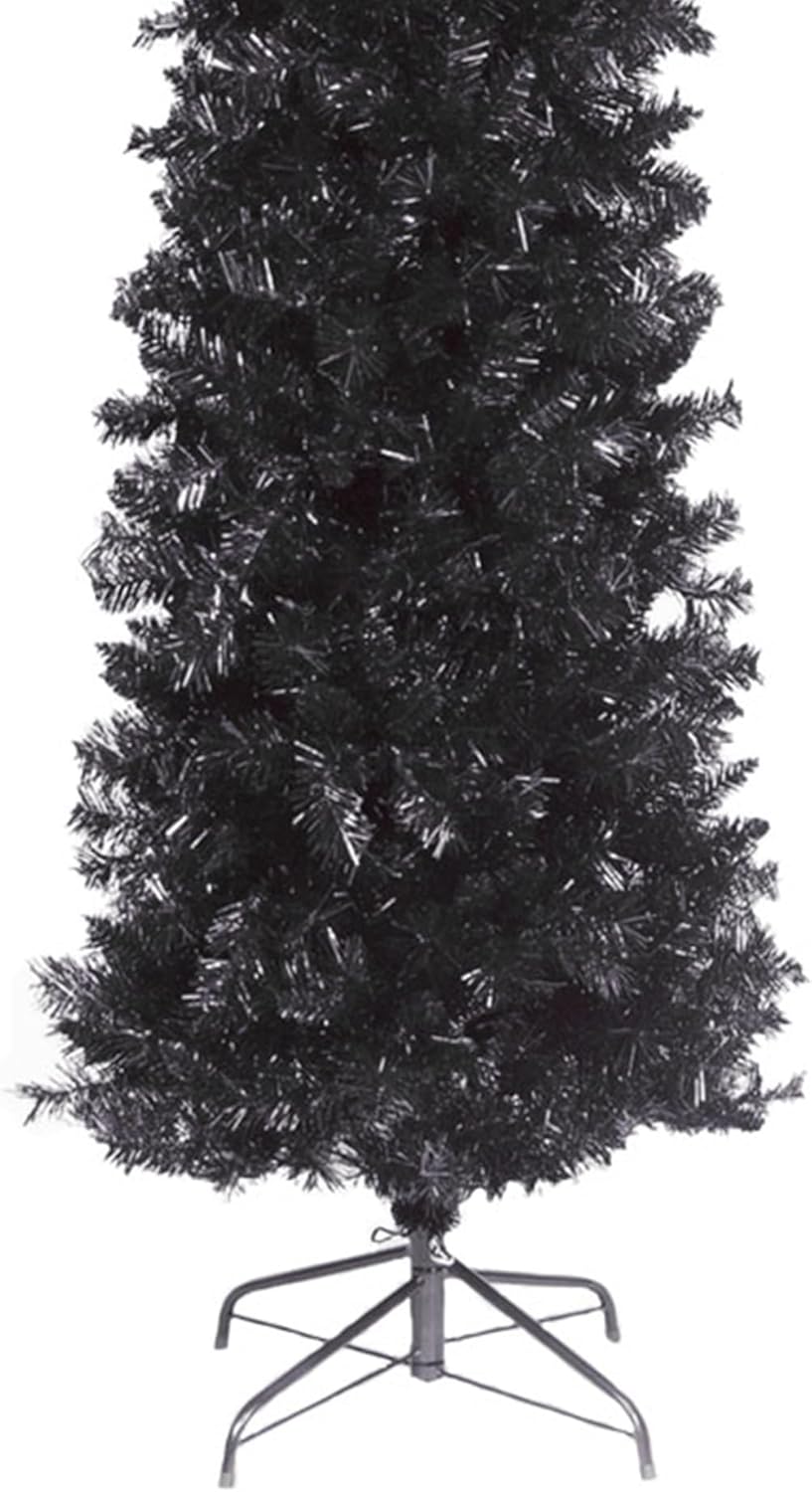 National Tree Company 6 Feet Artificial Christmas Tree with Black Tinsel and Stand