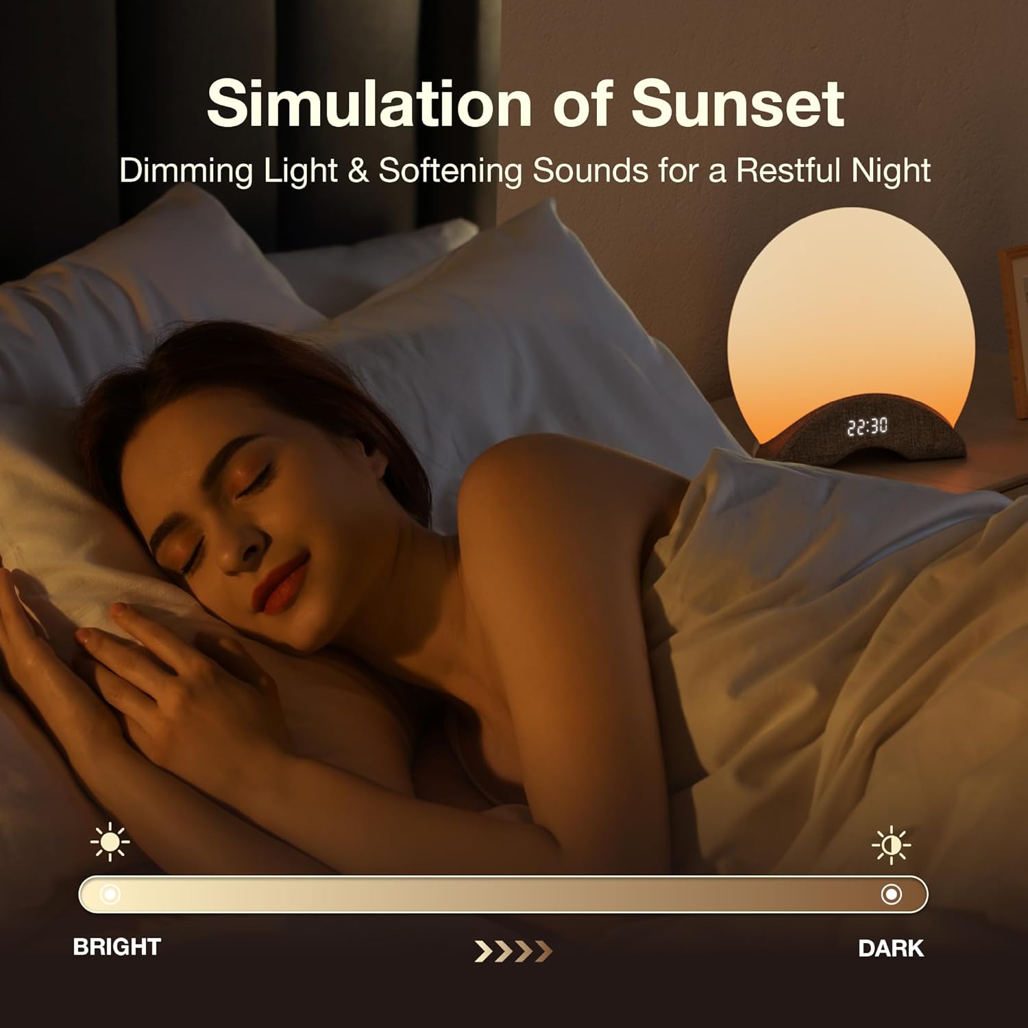 LaView Sunrise Alarm Clock with Wake Up Light and White Noise