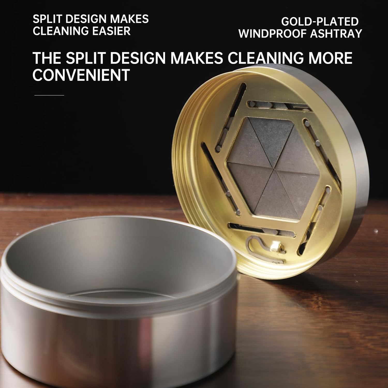 Premium Gold Plated Stainless Steel Cigar Ashtray