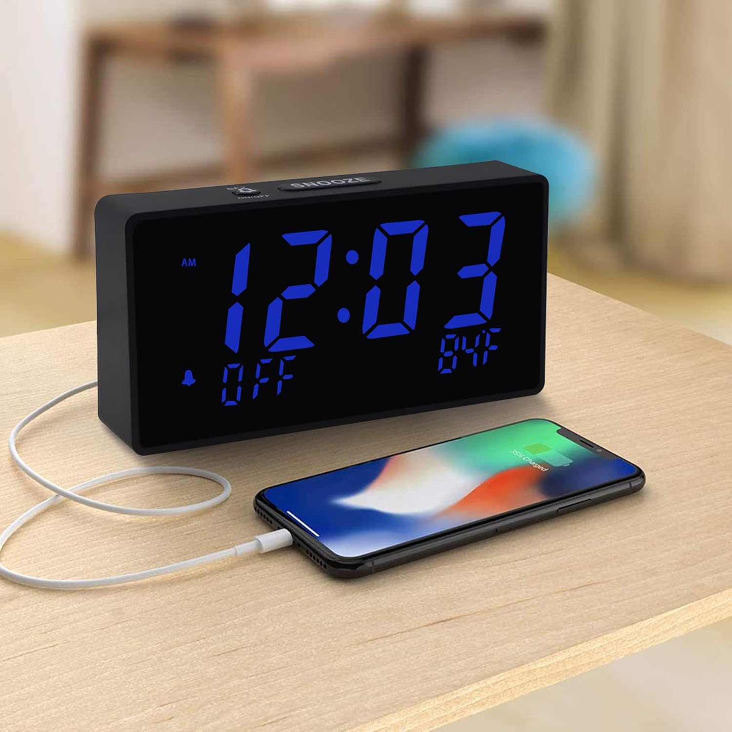 BOCTOP Desk Digital Alarm Clock with USB Port