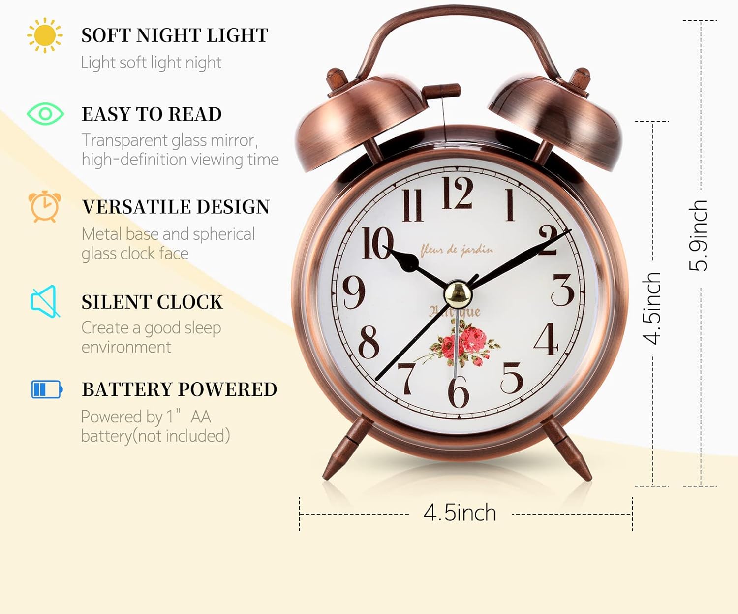 Super Loud Alarm Clock with Backlight and Silent Mode