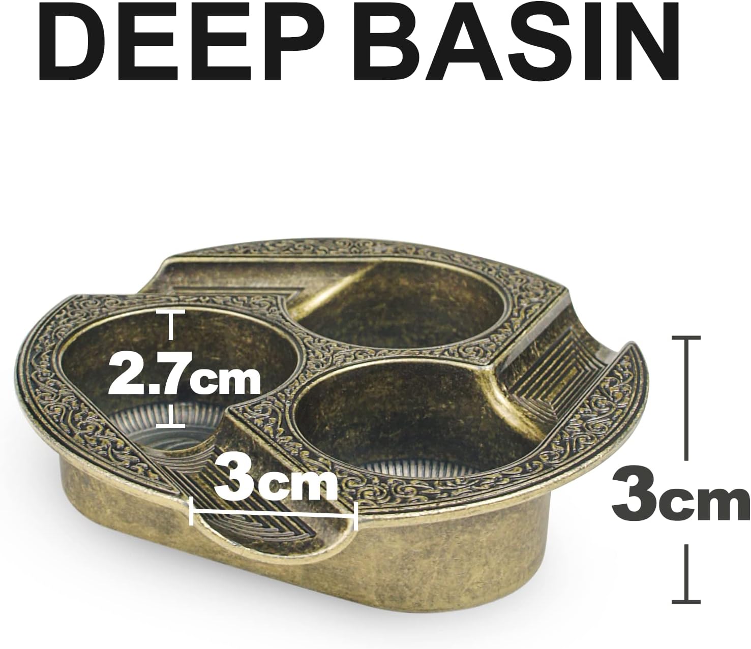 GUEVARA 3 Holder Gold Cigar Ashtray for Home and Patio