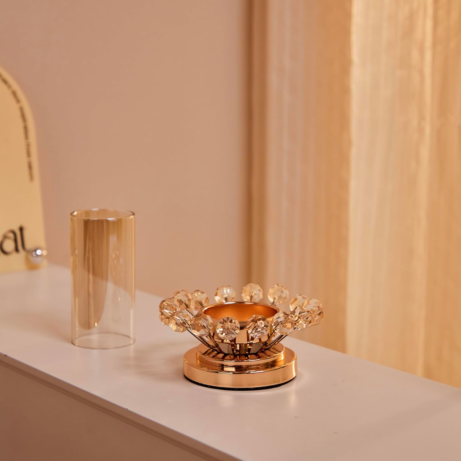 Gold Hurricane Candle Holder Elegant Centerpiece for Weddings and Parties