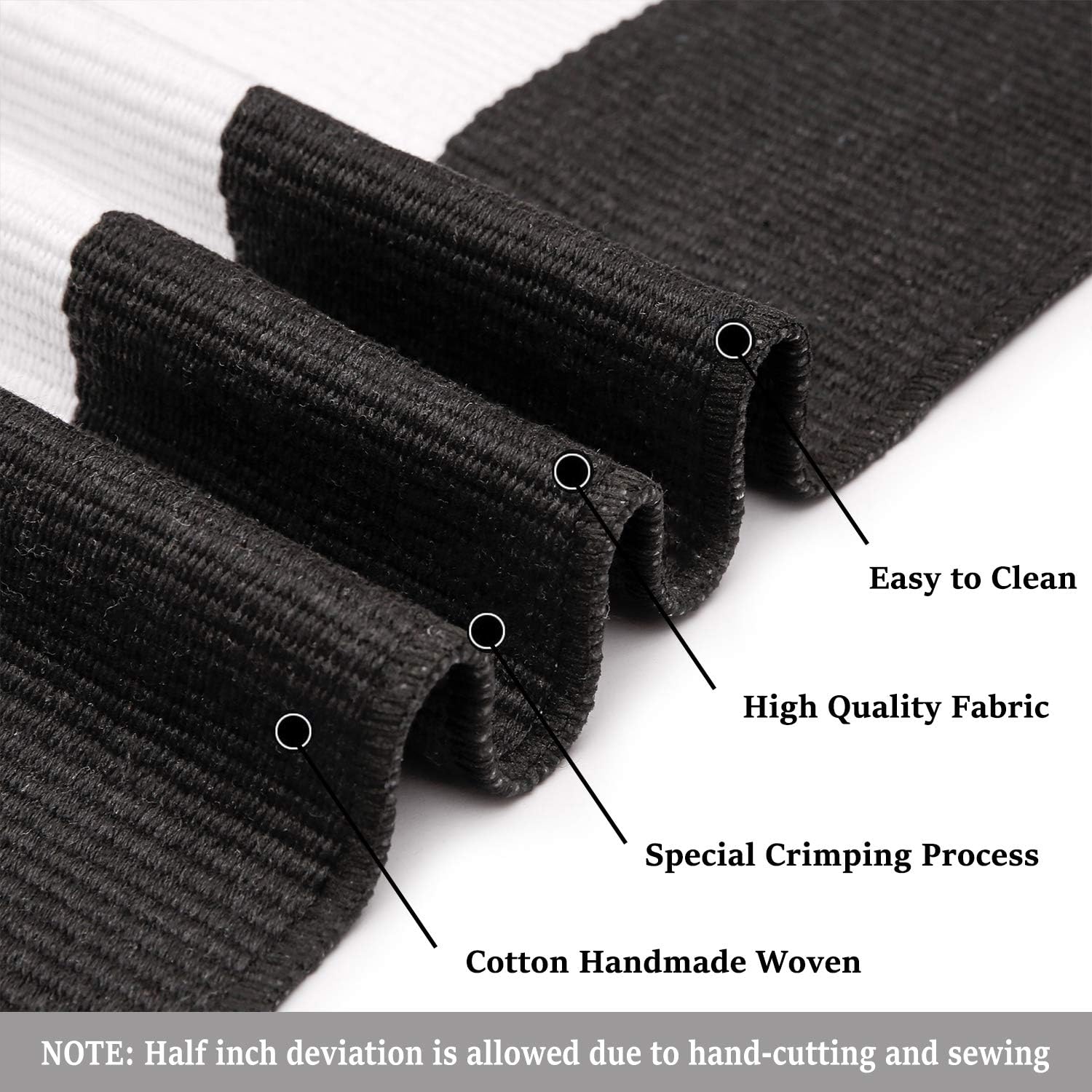 KOZYFLY Black and White Striped Area Rug 275x43 Inches