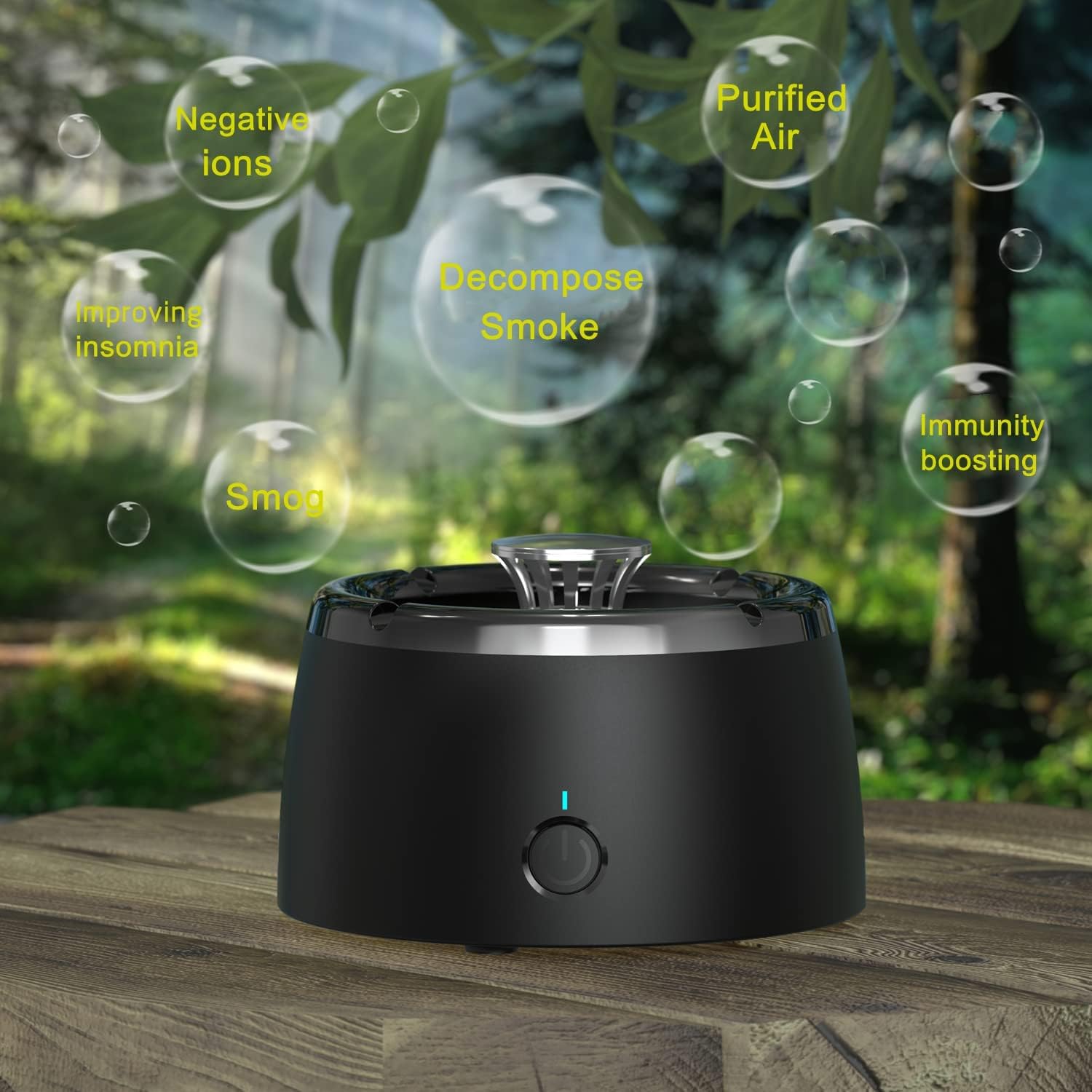 Smokeless Ashtray with Anionic Air Purification