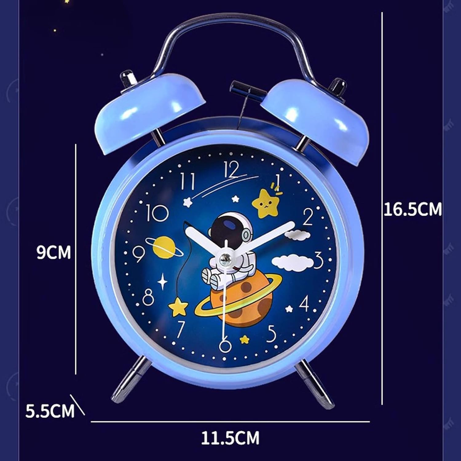 Digital Alarm Clock with Double Bell Sound Rechargeable and Luminous