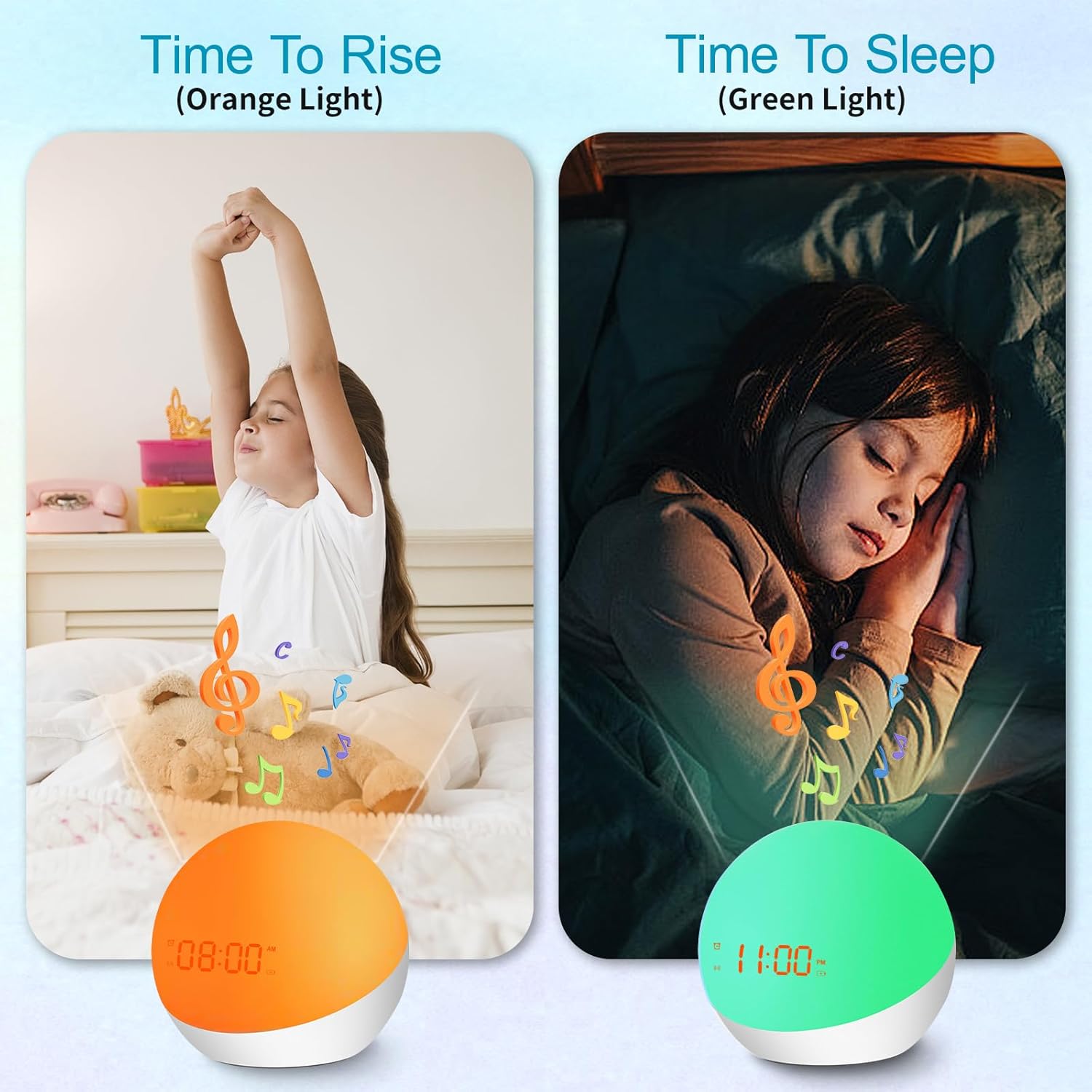 Homidy Alarm Clock for Kids with Night Light and Sound