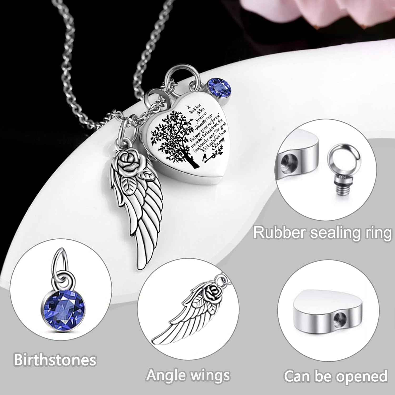 Cremation Urn Necklace Set of 6 Purple Memorial Ashes Holder