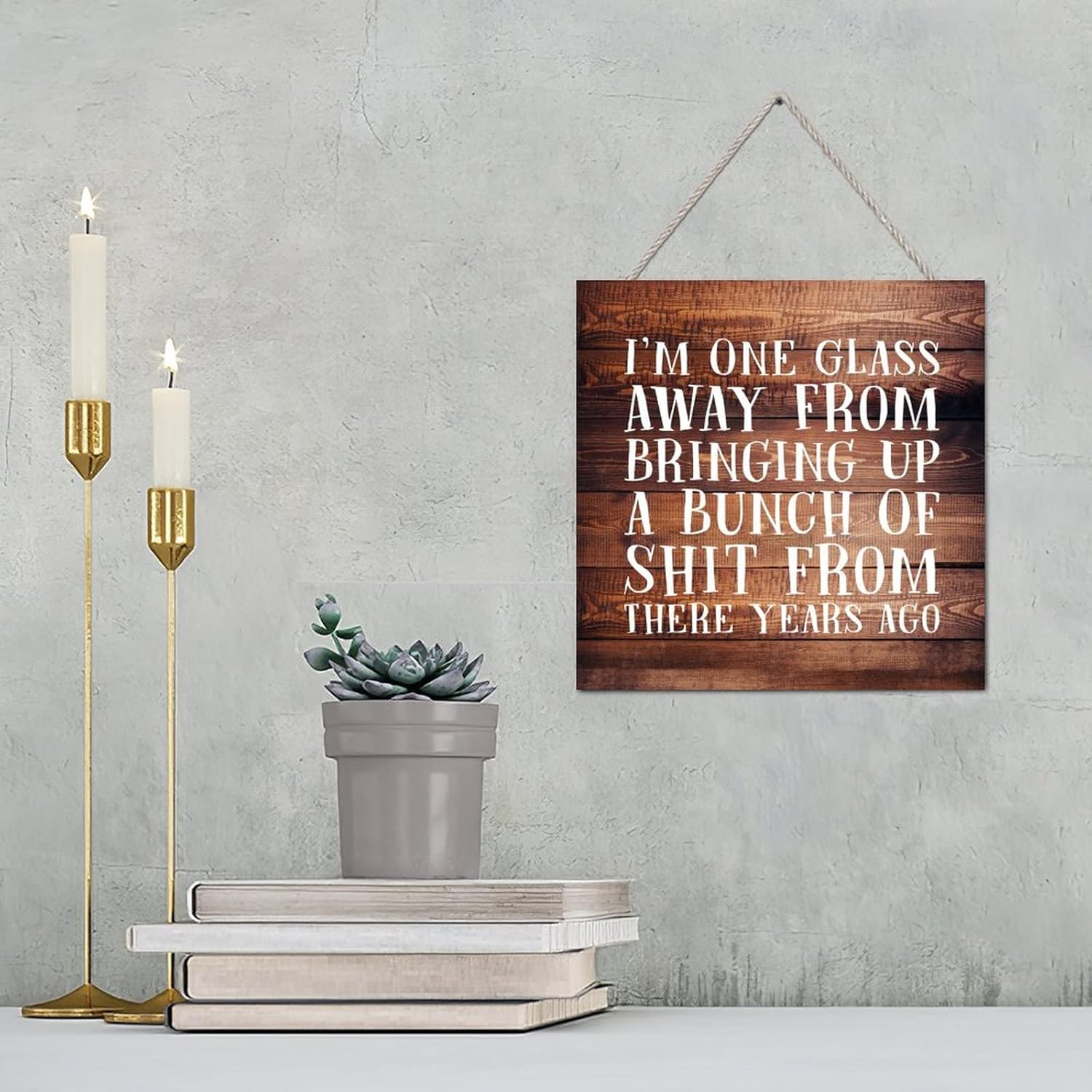 Elvoes Farmhouse Rustic Wood Plaque Sign 4x4