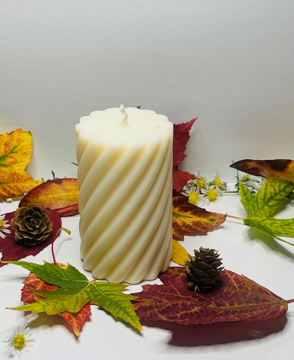 Cinnamon Vanilla Pillar Candle - 4 oz Natural Soy Wax Home Decor Candle