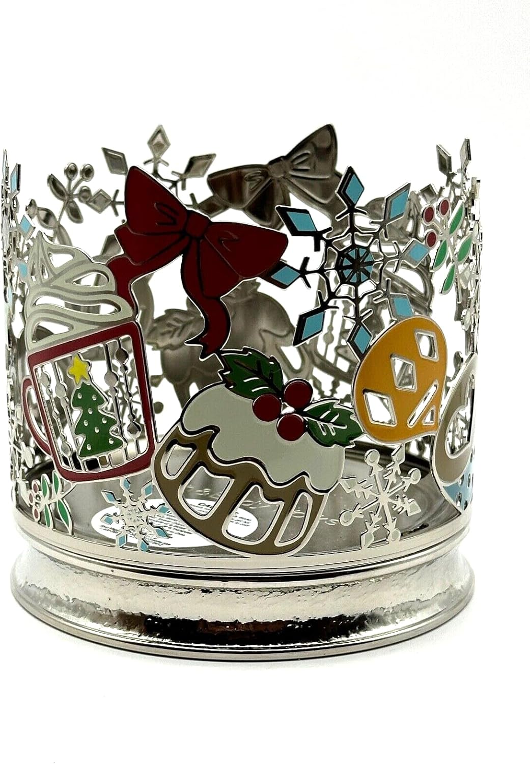 Bath Body Works 3 Wick Candle Holder Sleeve Holiday Tea Party