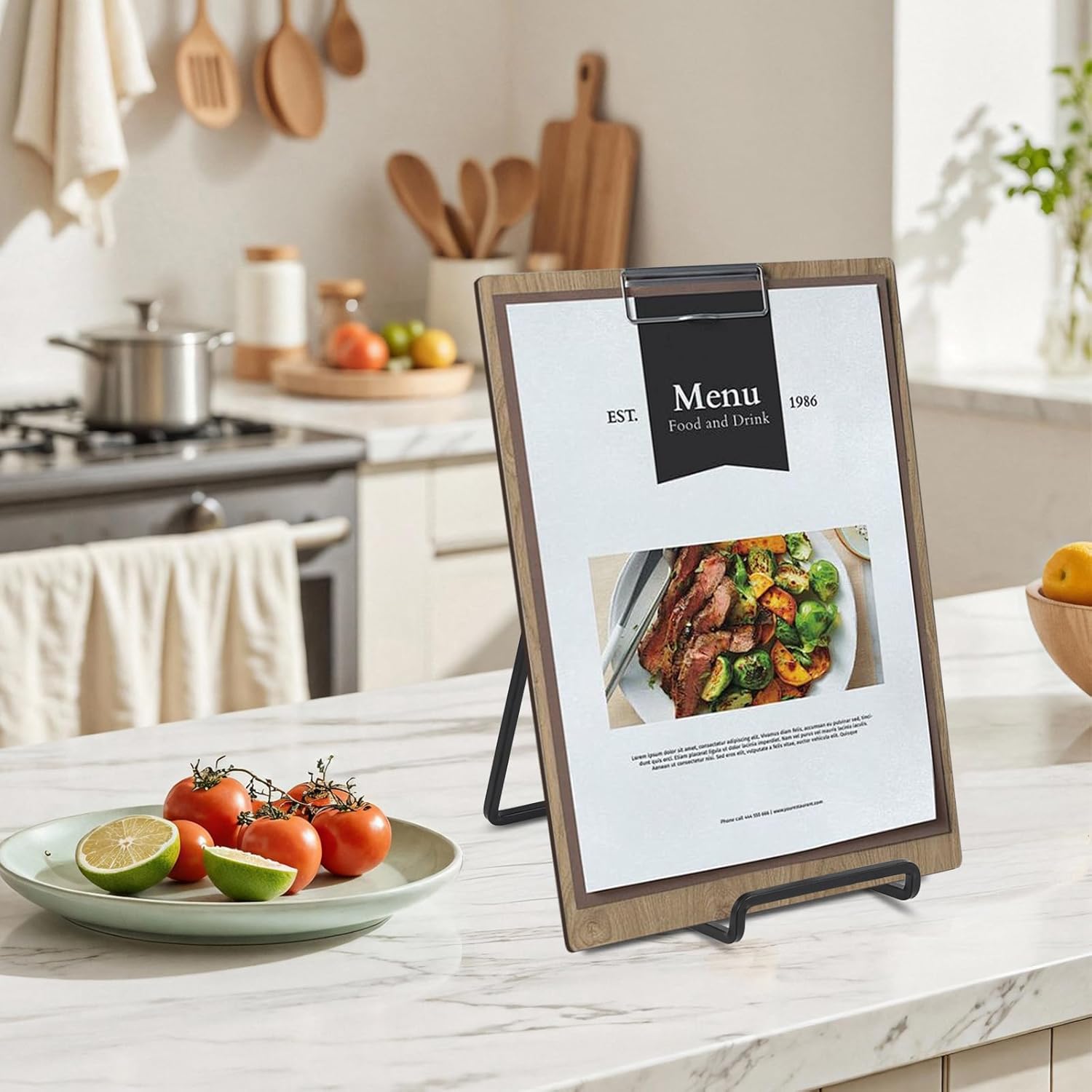 Large Plate Holder Display Stand - 2 Pack Black Metal Easel