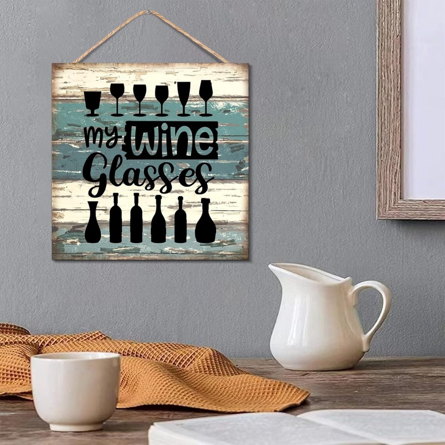 Rustic Wood Wall Art Sign 12x12 Inches