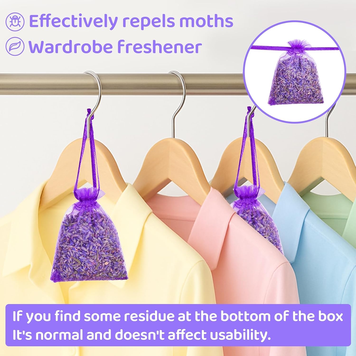26 Pack Lavender Sachet Bags for Home Wardrobe