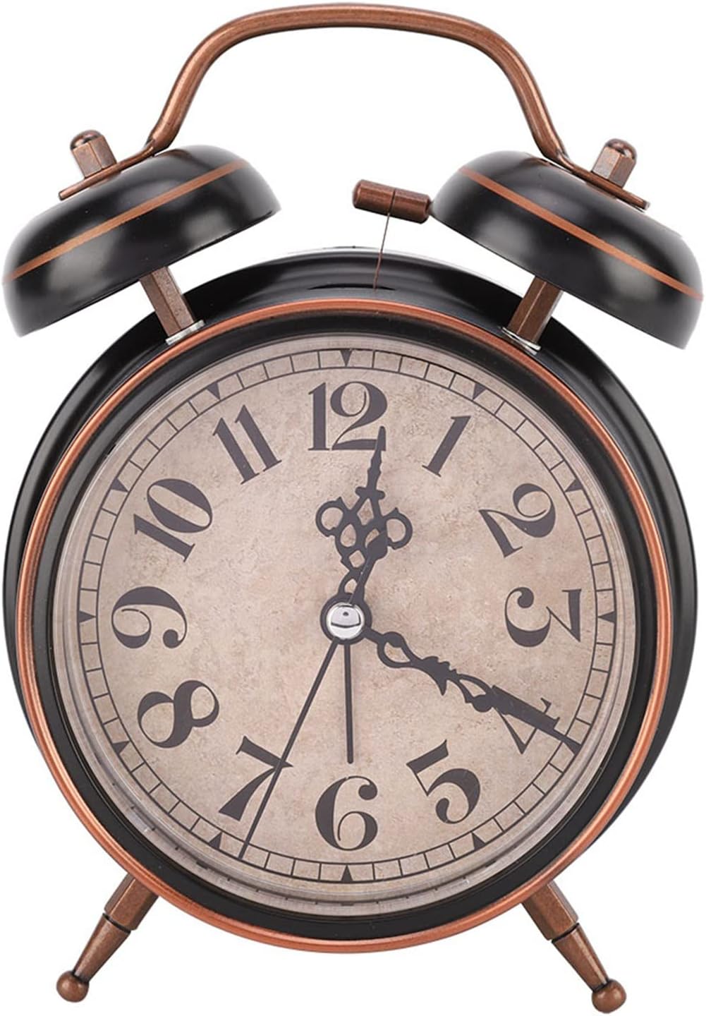 Tbest Double Clock 4in Retro Alarm Clock with Night Light