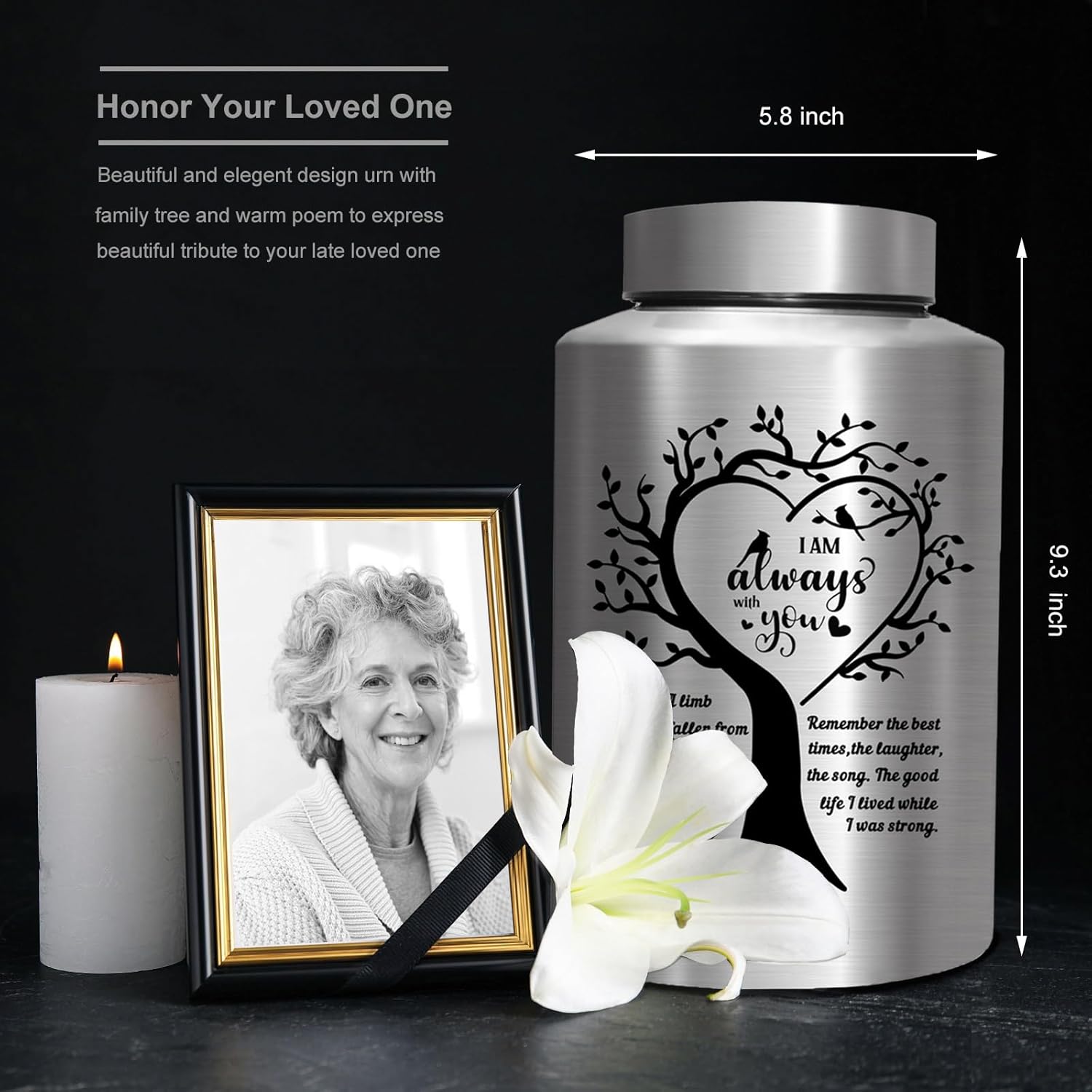 WAVITA Cremation Urn for Human Ashes 220 lbs Decorative