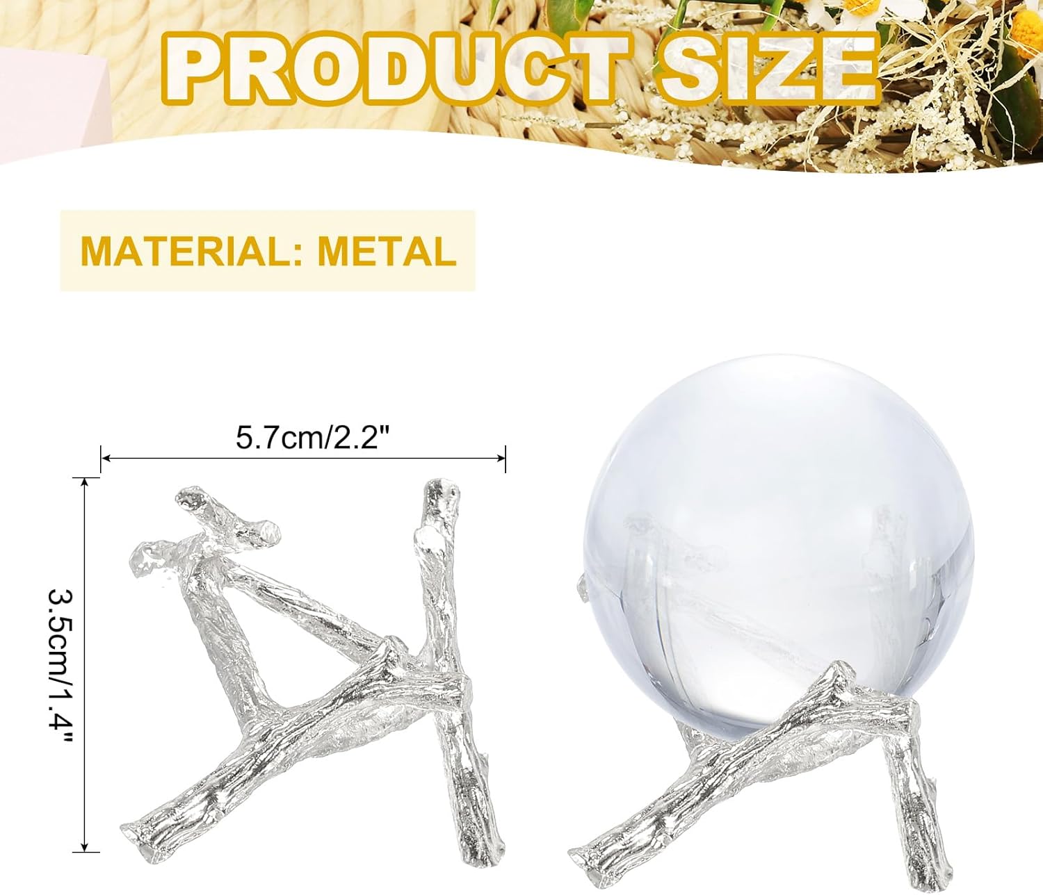 Uxcell Metal Crystal Sphere Holder 22 Dia Display Stand