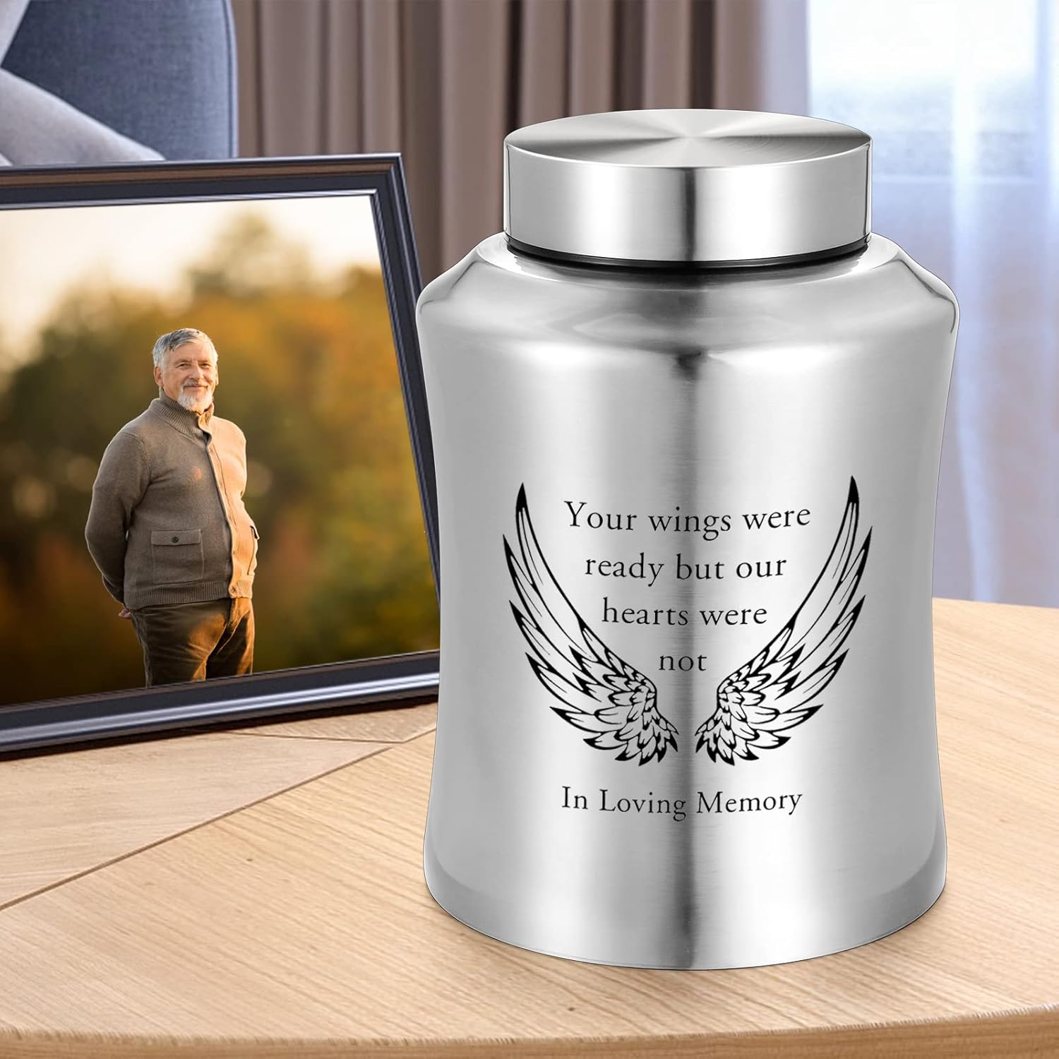 Stainless Steel Decorative Urn for Human Ashes