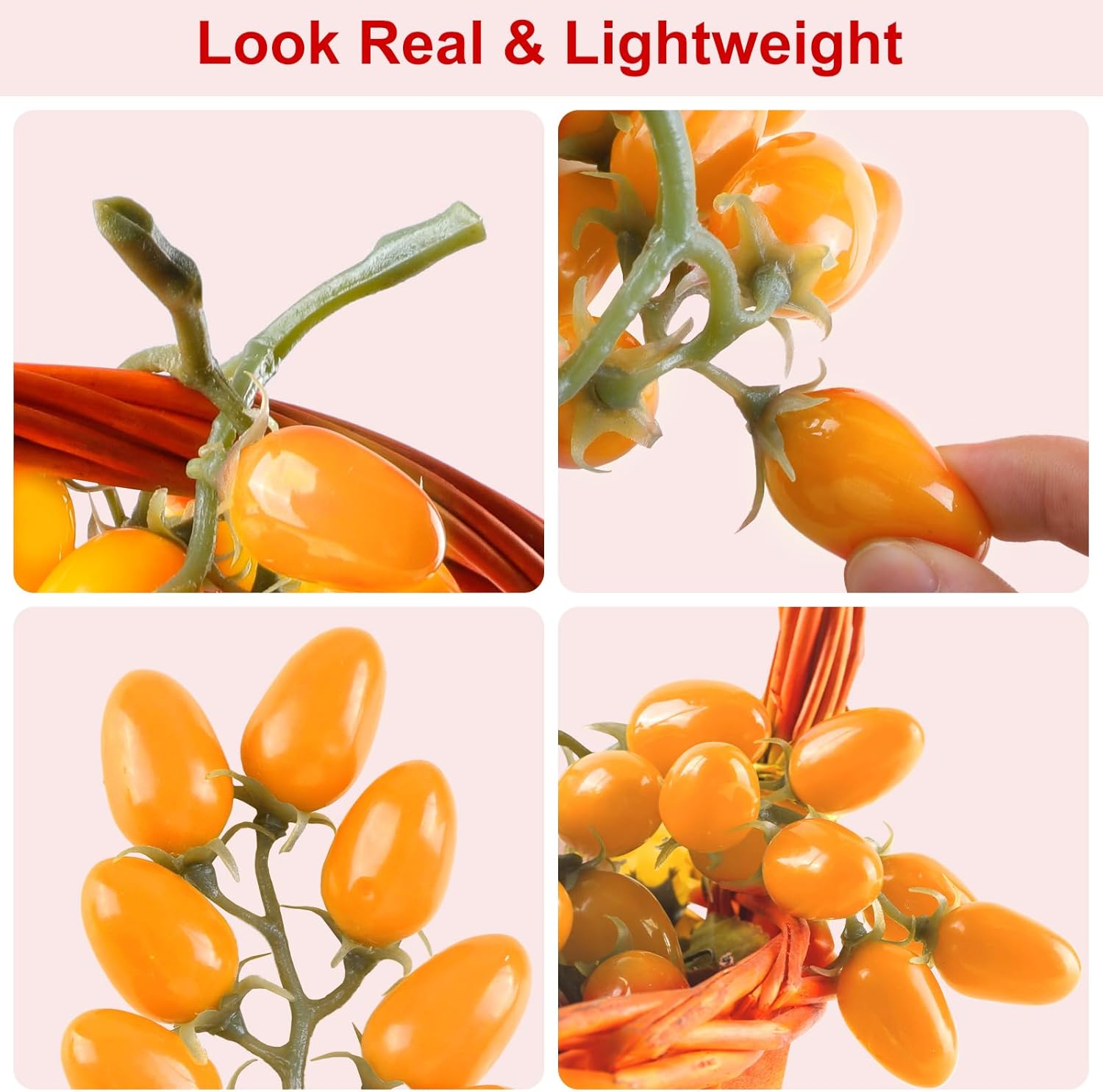 Lifelike Artificial Tomato String 2 Pack Yellow