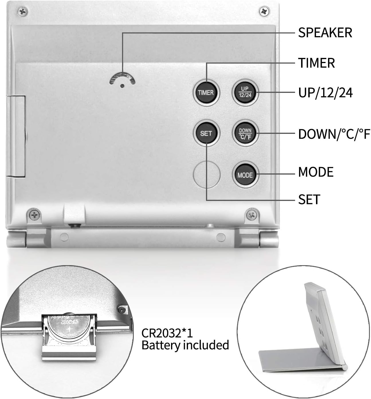 Betus Digital Travel Alarm Clock with Backlight