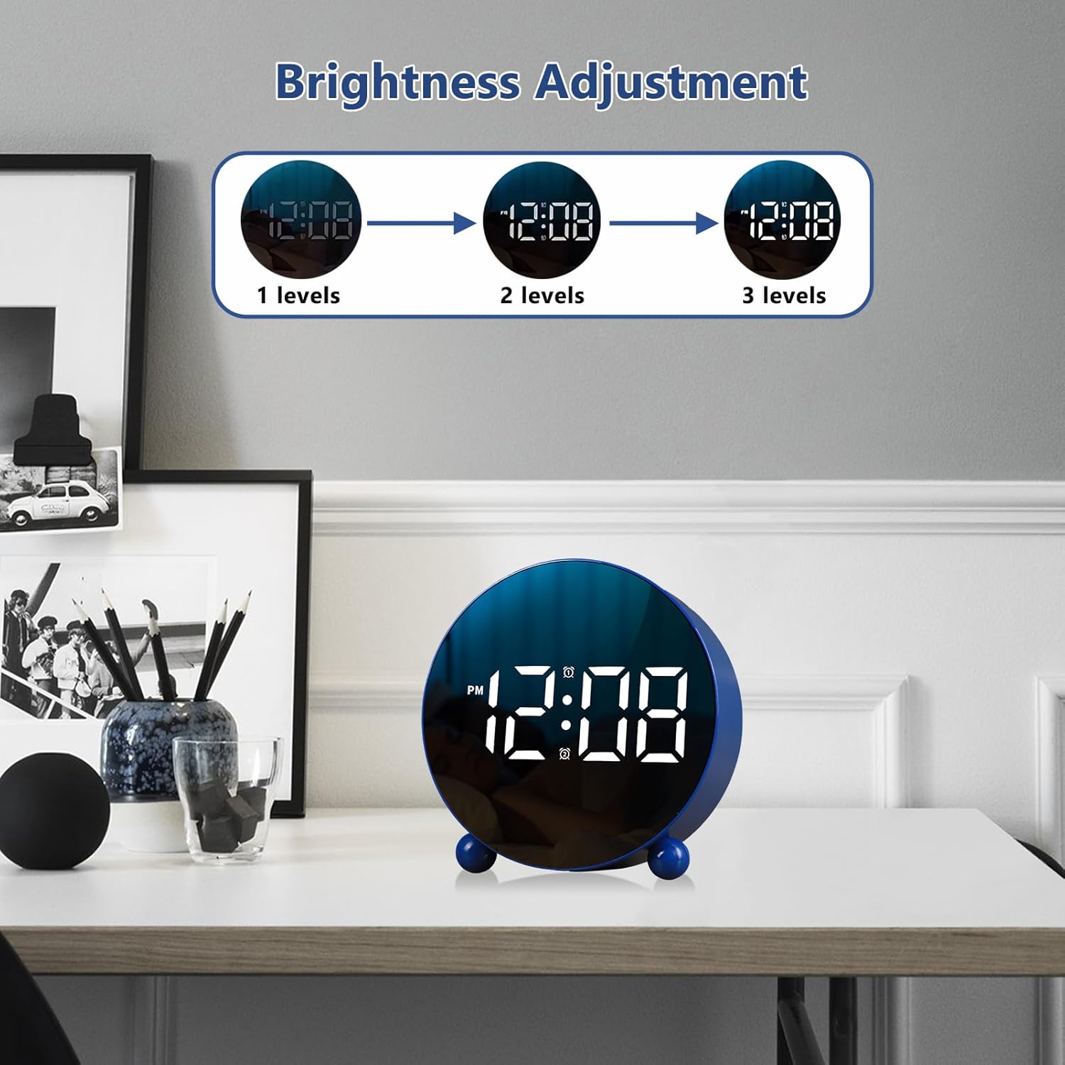 Justup Digital Alarm Clock with Double Bell and LED Display