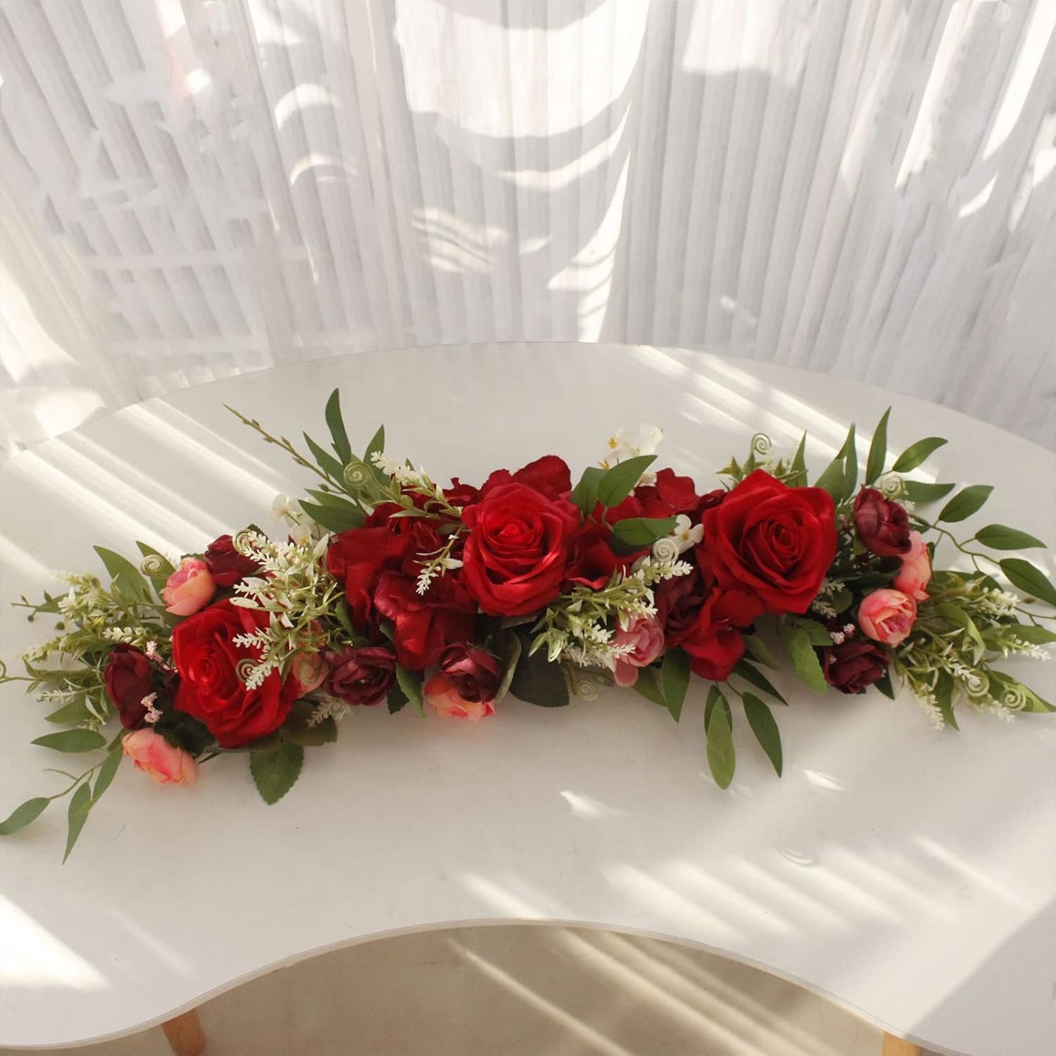 BFYDOAA Artificial Rose Swag Wedding Arch Decor