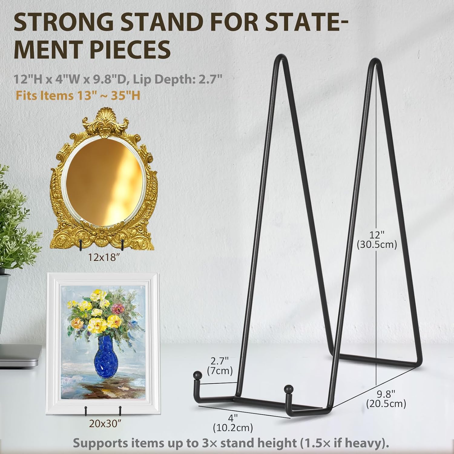 12 Inch Oversized Plate Holder Display Stand 2 Pack
