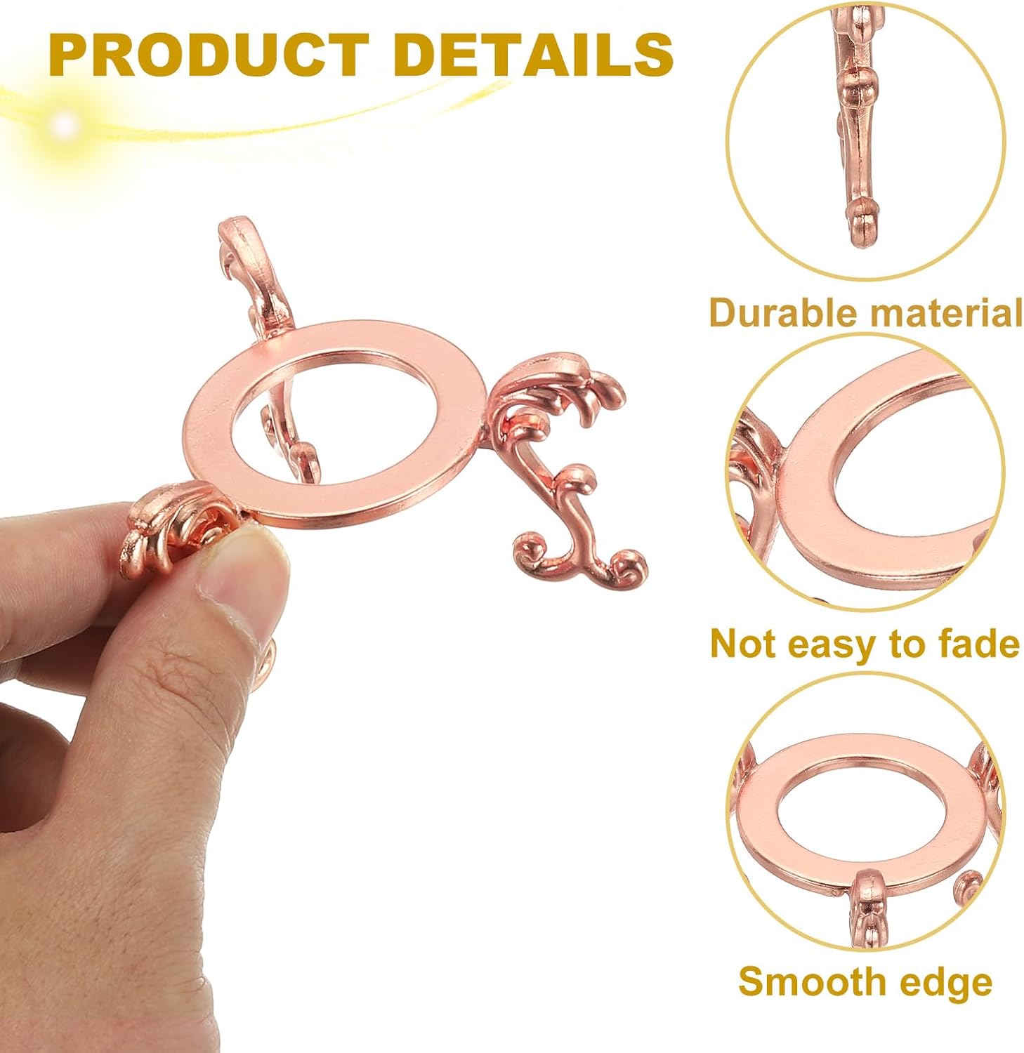 Uxcell 2pcs Metal Crystal Sphere Display Stand Rose Gold