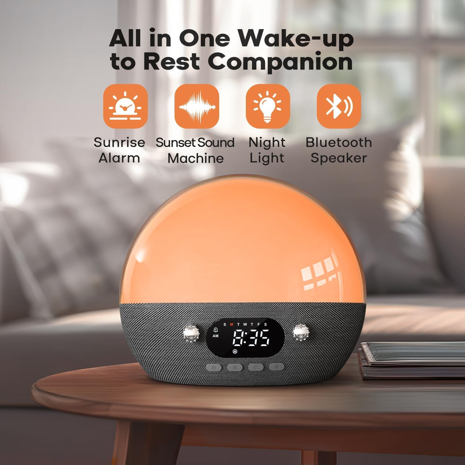 Dekala RestOnn Sunrise Alarm Clock with Night Light and White Noise