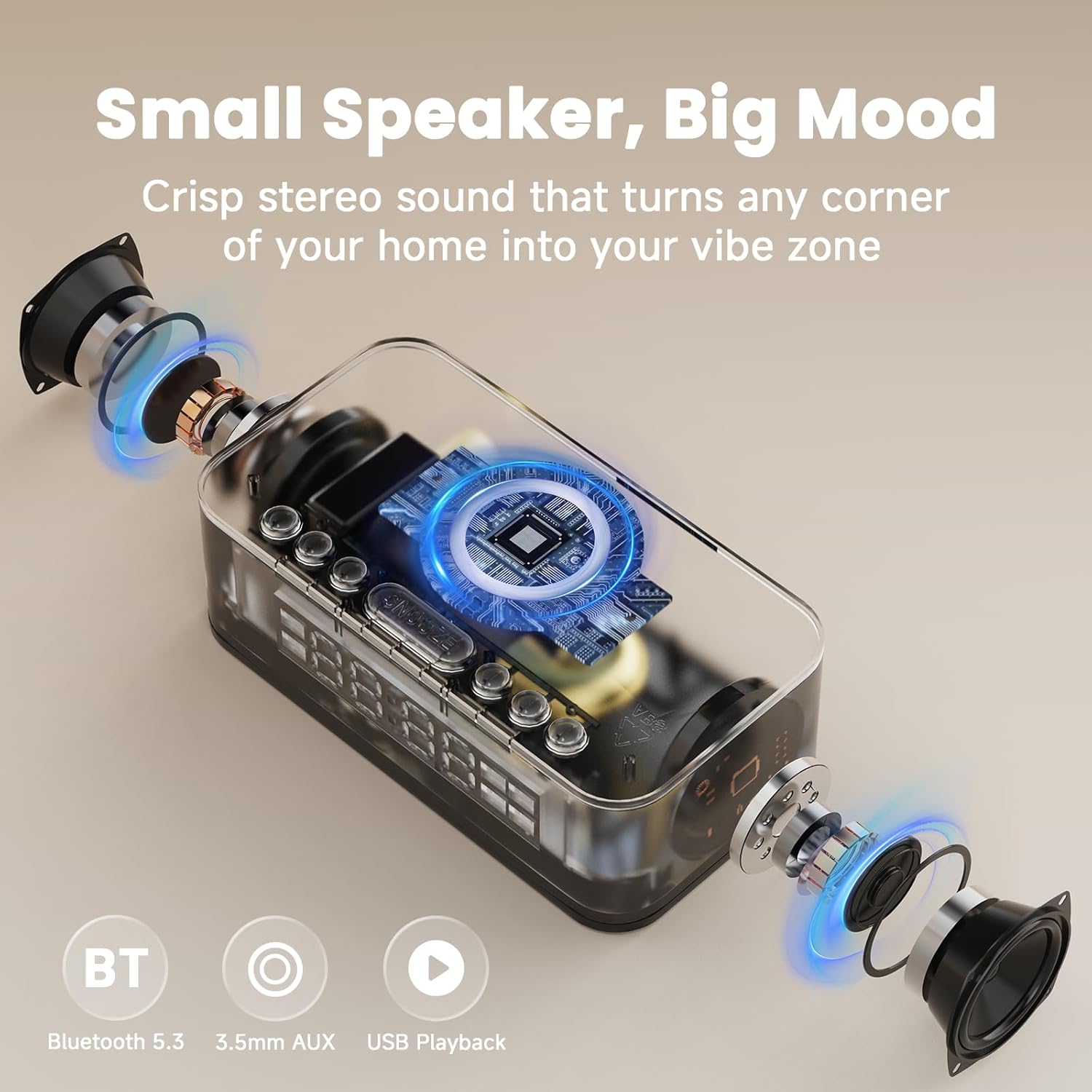 Digital Alarm Clock with White Noise and Bluetooth