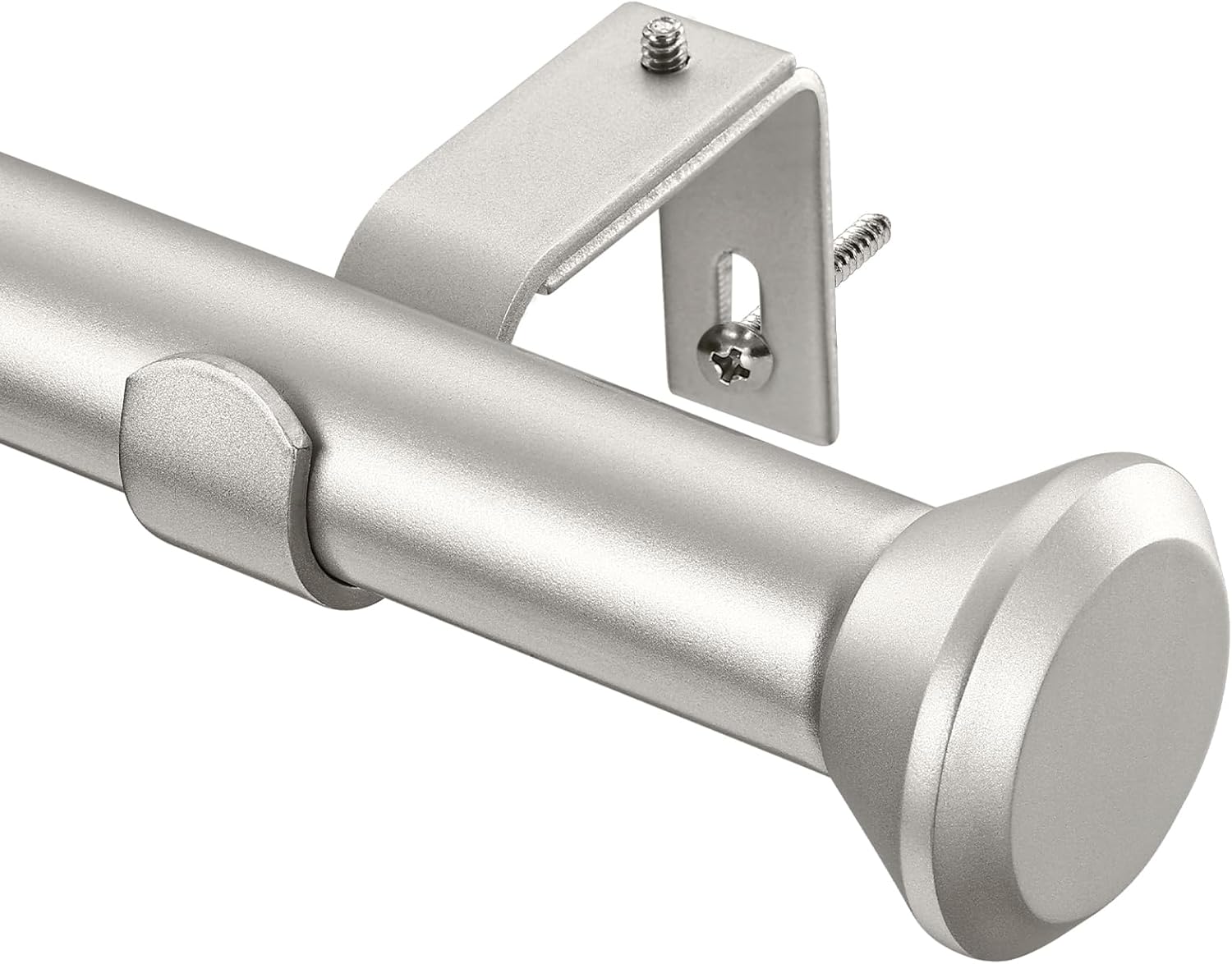 Heavy Duty Curtain Rods 28-48 Inches Silver Adjustable with Diamond Finials