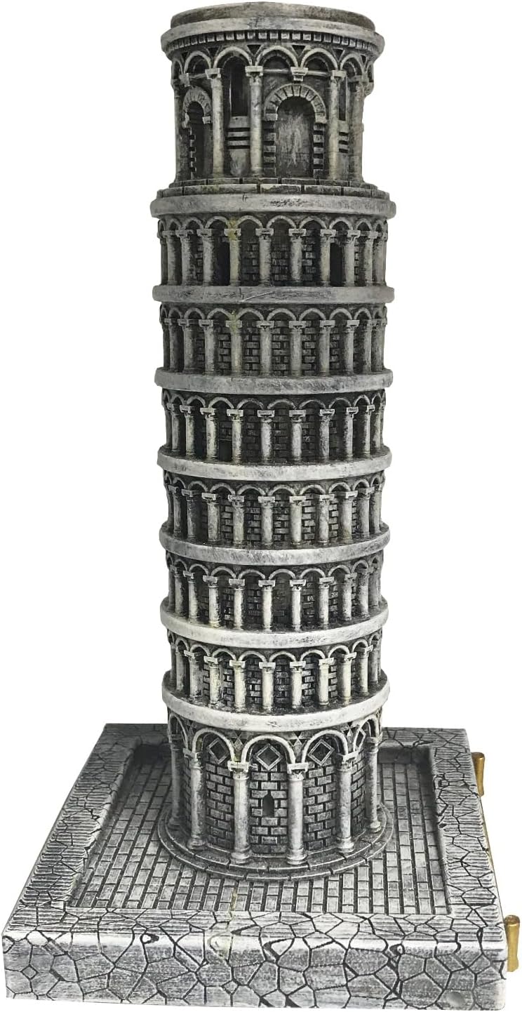 Italy Leaning Tower of Pisa Resin Statue - Gray