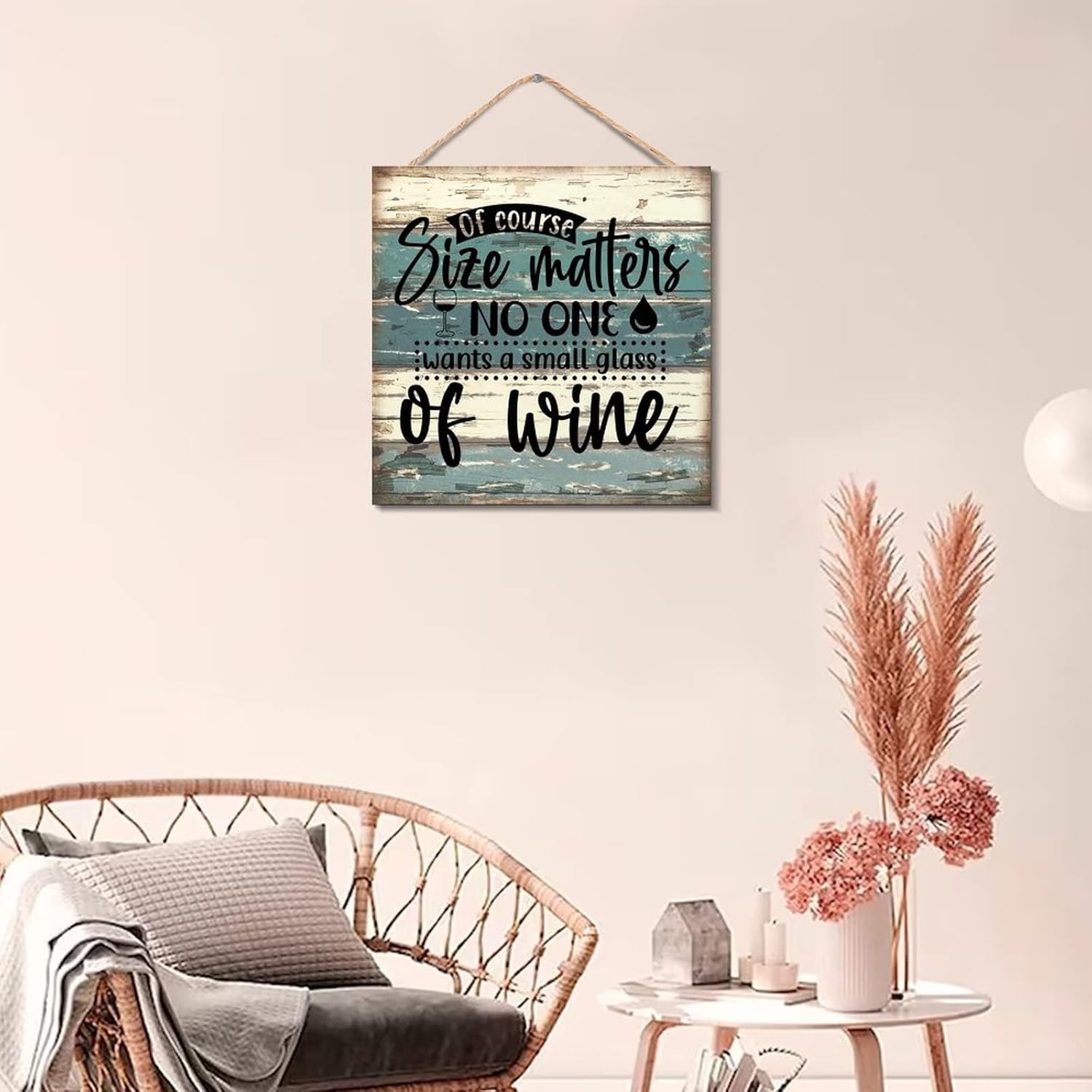Wooden Wine Glass Sign Farmhouse 12x12