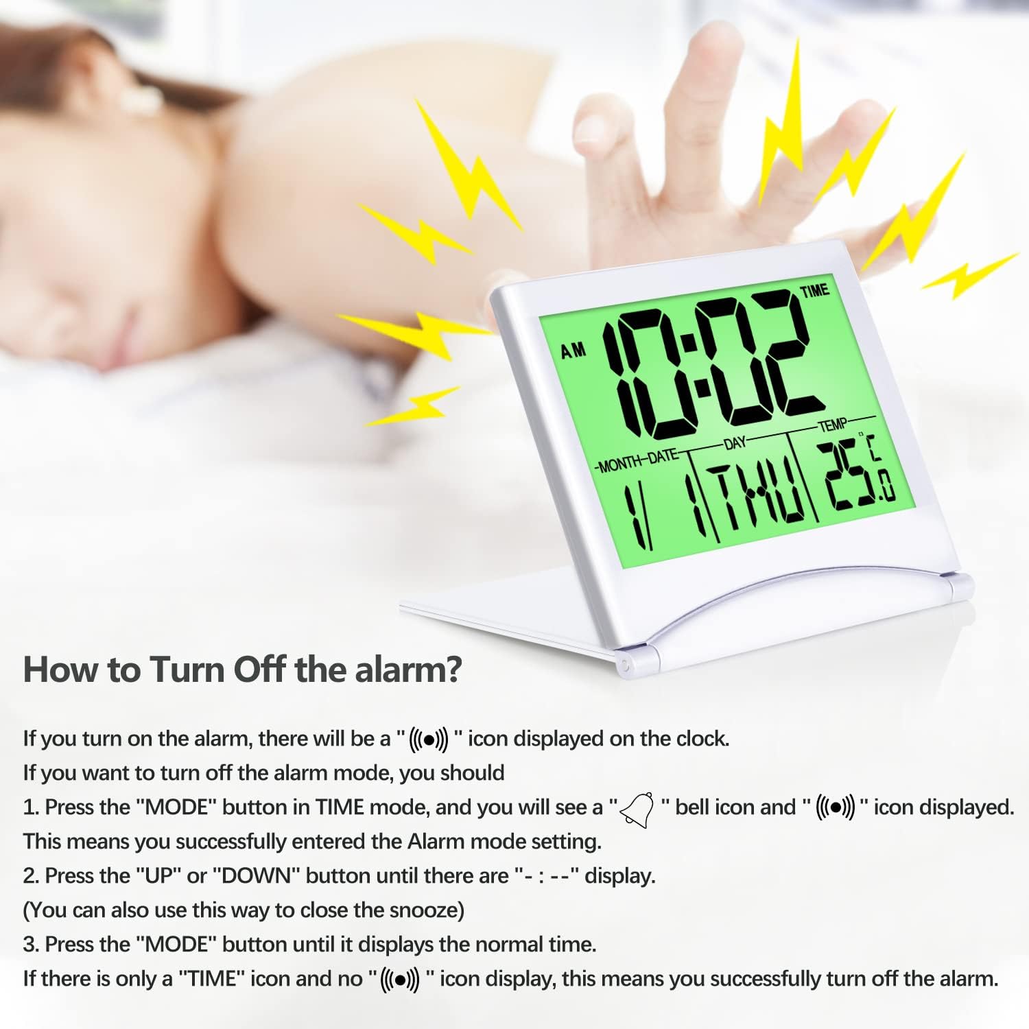 Betus Digital Travel Alarm Clock with Backlight