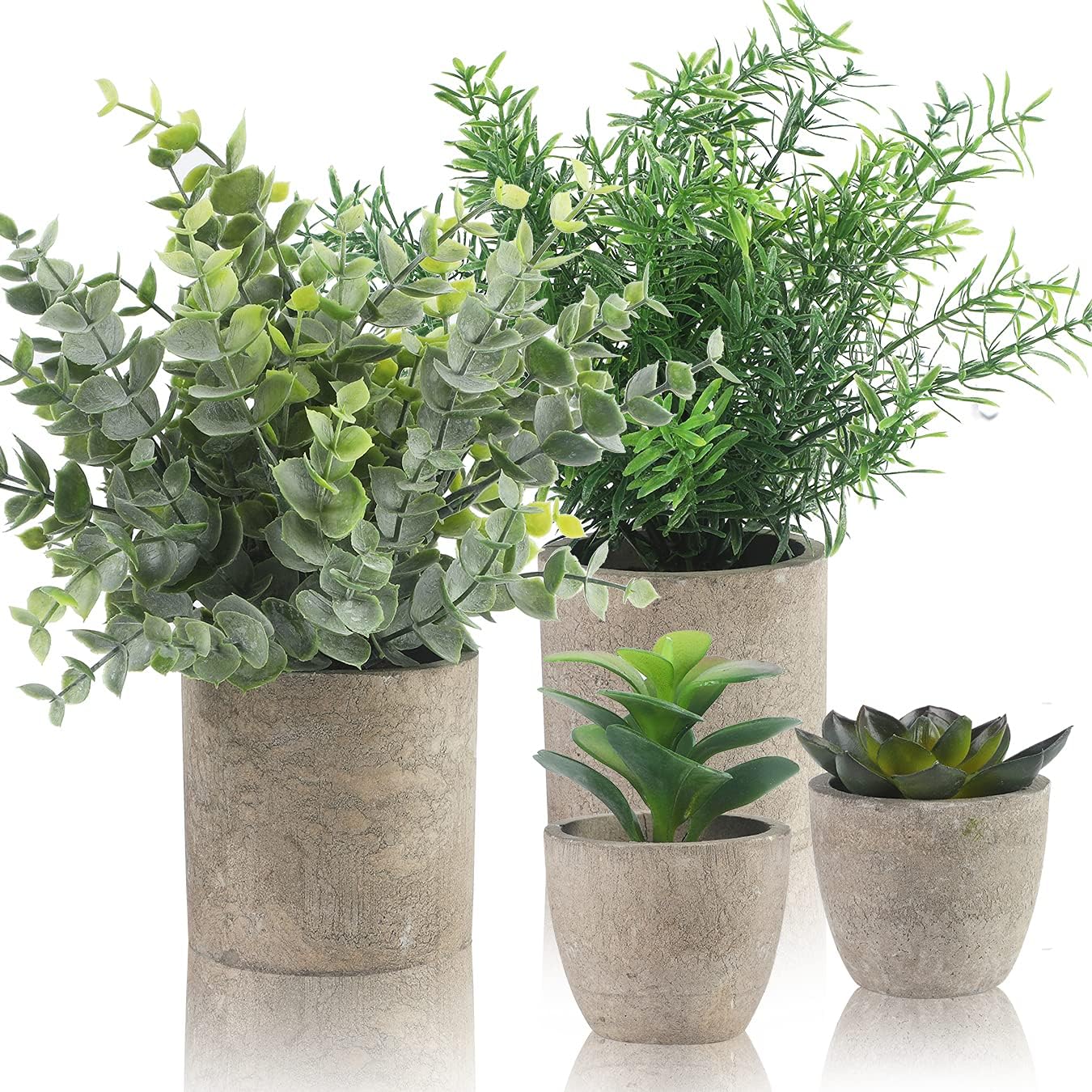 ALAGIRLS 4 Pack Artificial Plants Indoor Decor Set